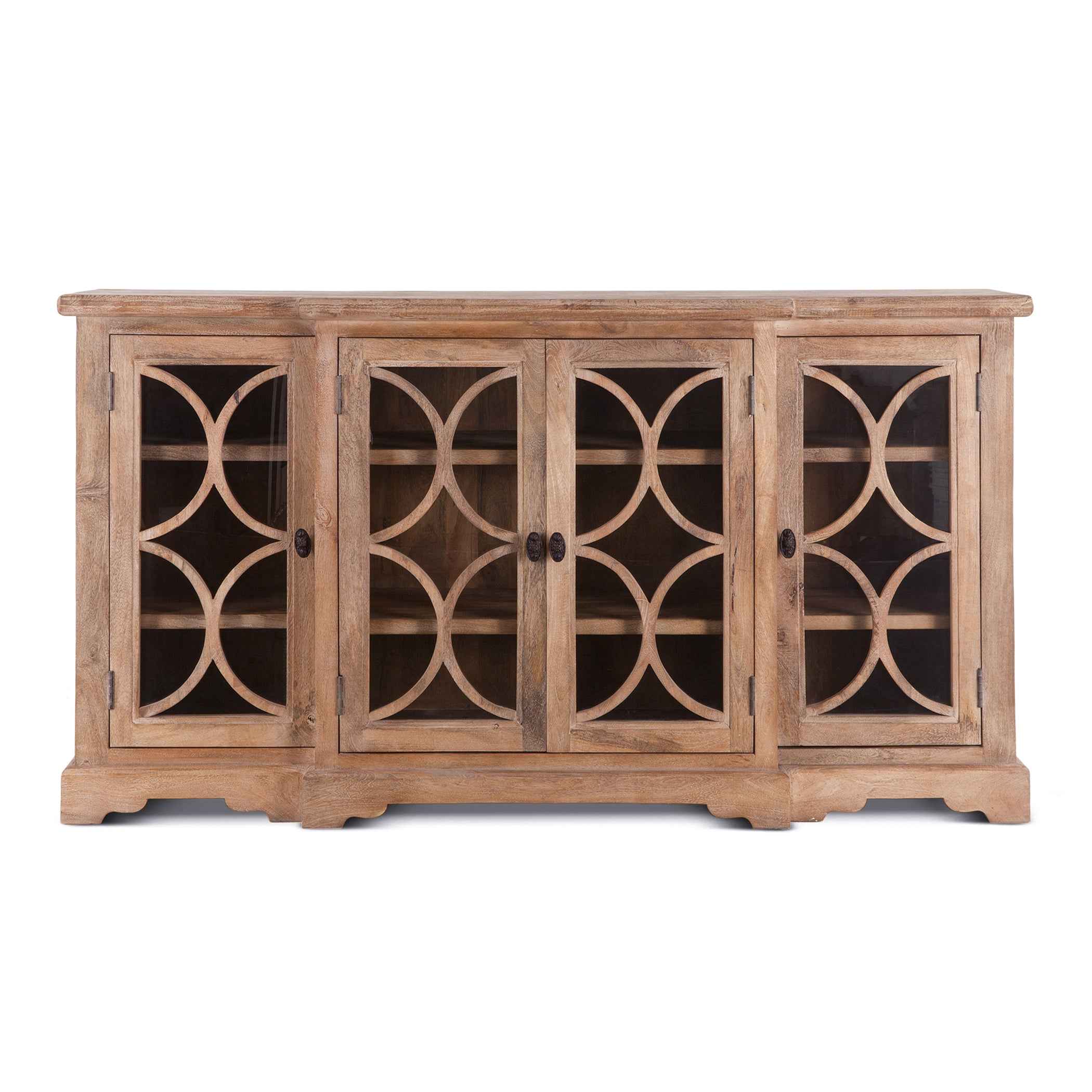 San Rafael 75" Glass Cabinet in Antique Oak - Image 8