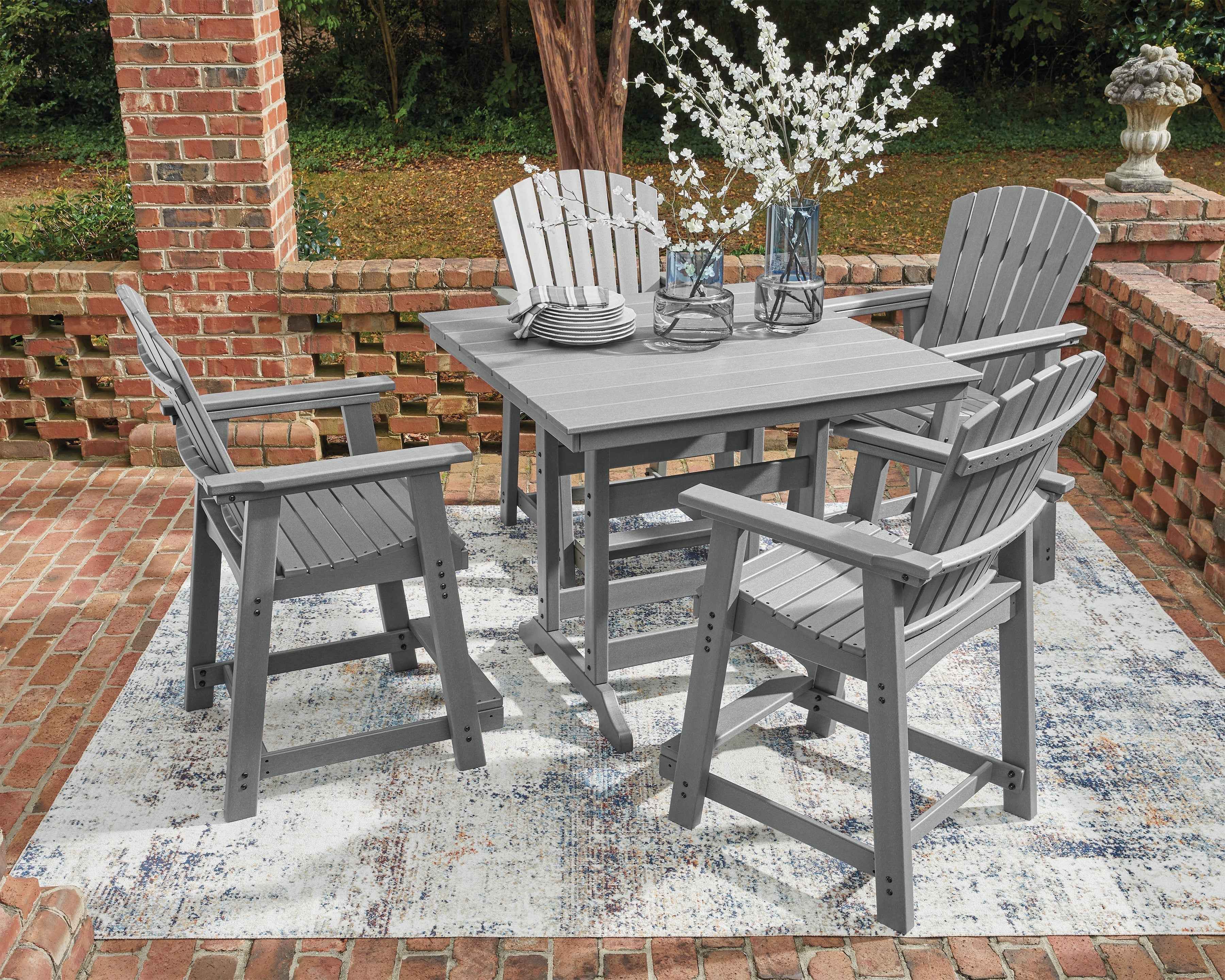 Sanctuary Beach Dark Gray Outdoor Counter Height Dining Set