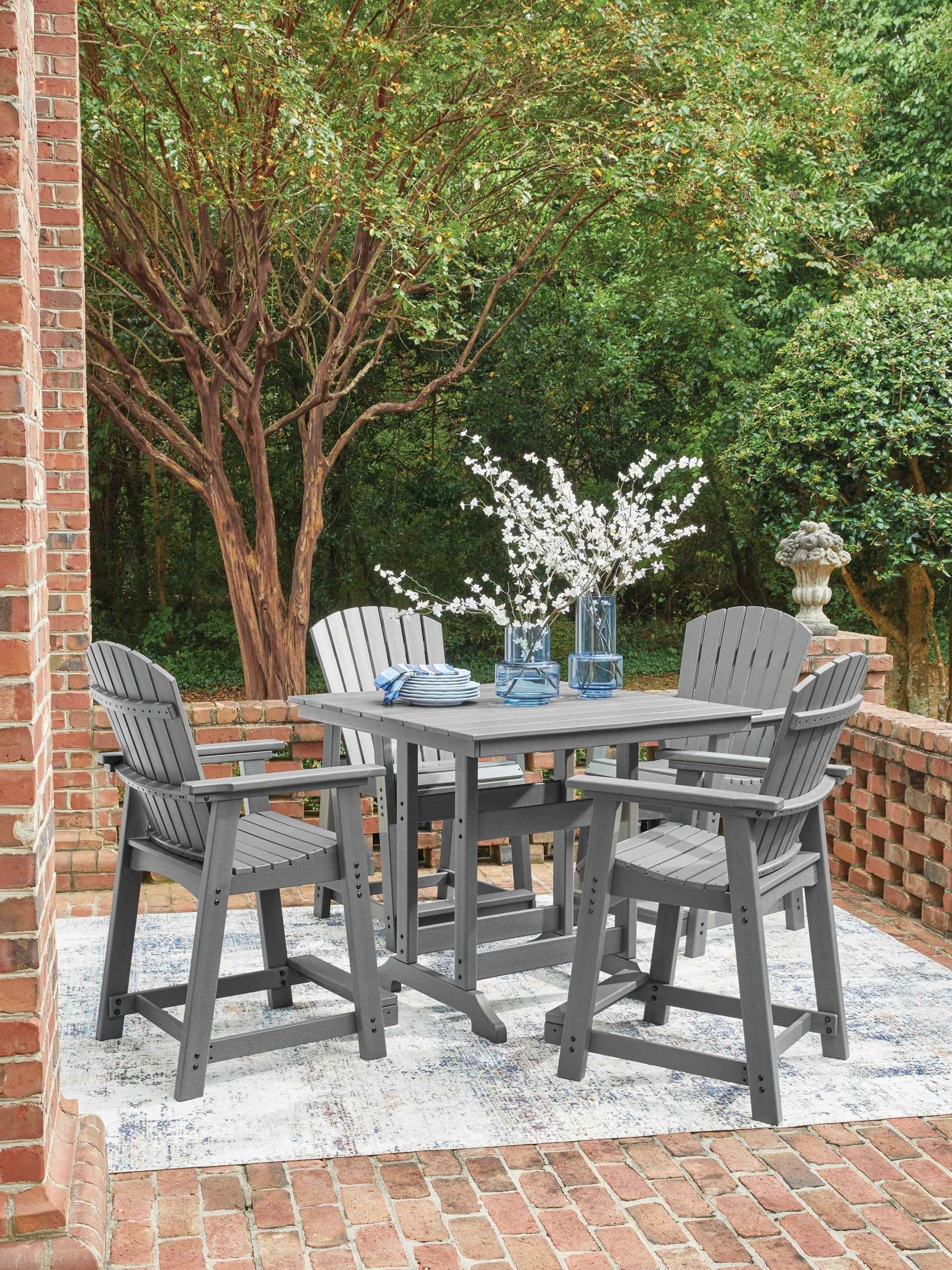 Sanctuary Beach Dark Gray Outdoor Counter Height Dining Set - Image 16