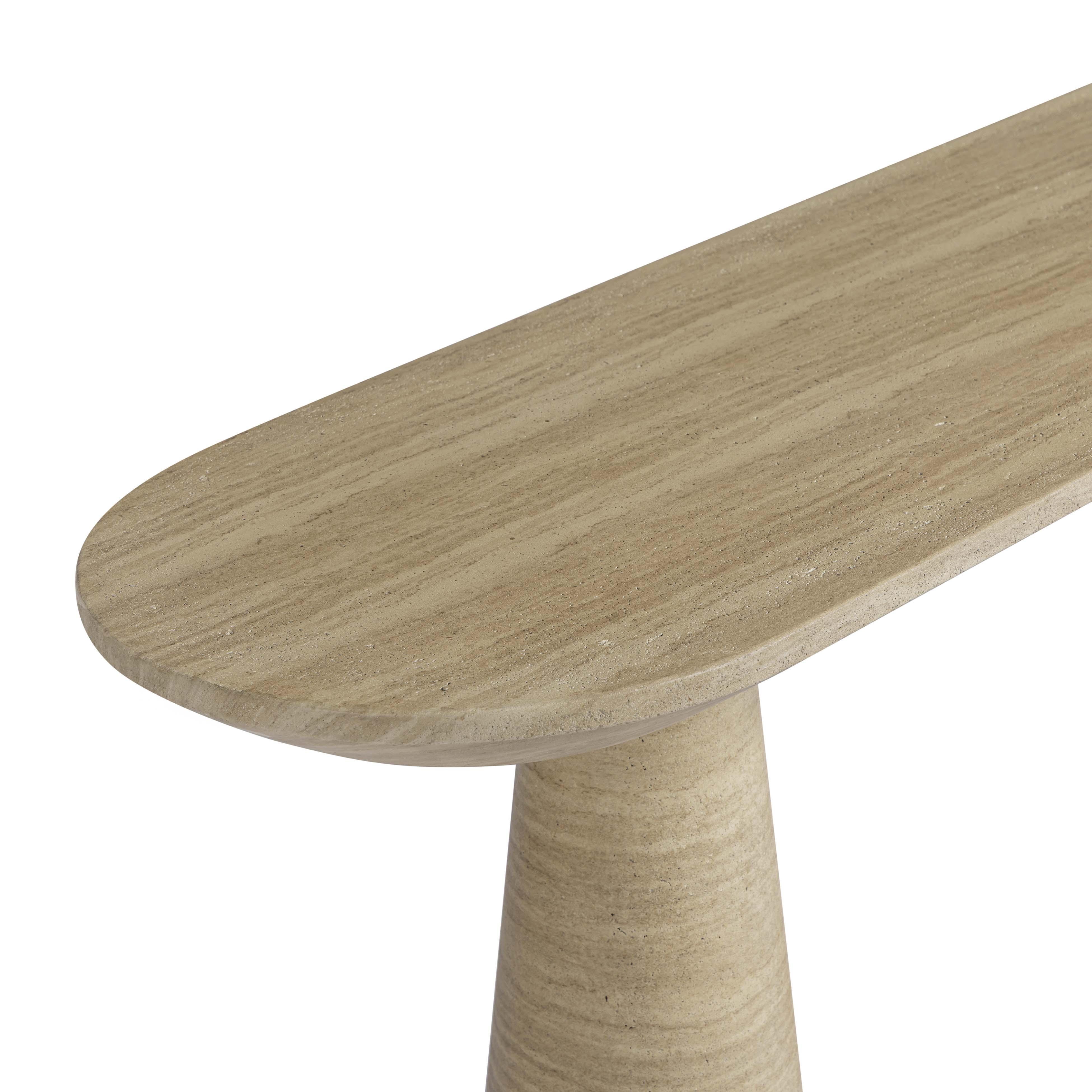 Sandra Faux Travertine Indoor/Outdoor Console Table - Image 4