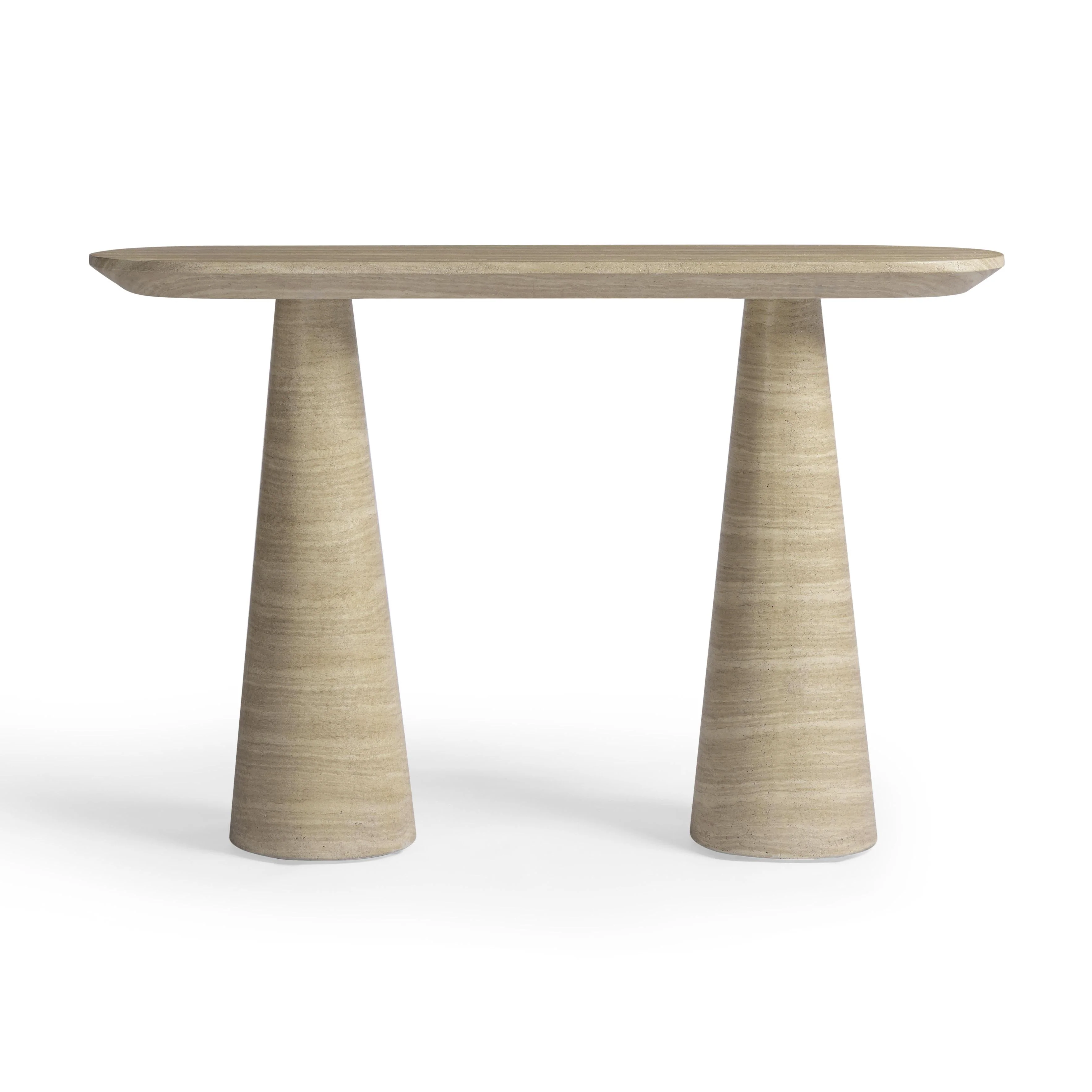 Sandra Faux Travertine Indoor/Outdoor Console Table - Image 7