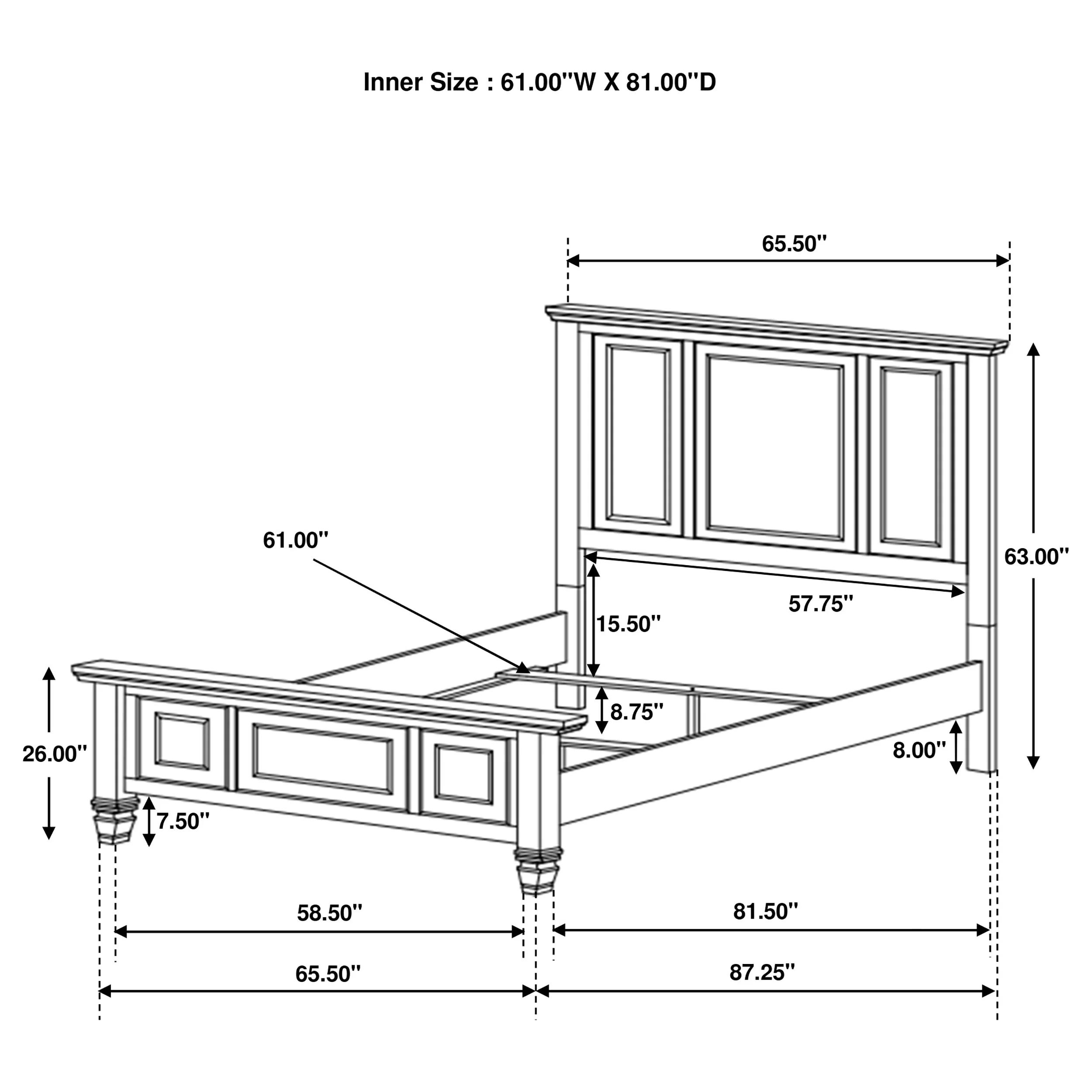 Sandy Beach 4-Piece Queen Bedroom Set with High Headboard - Image 14