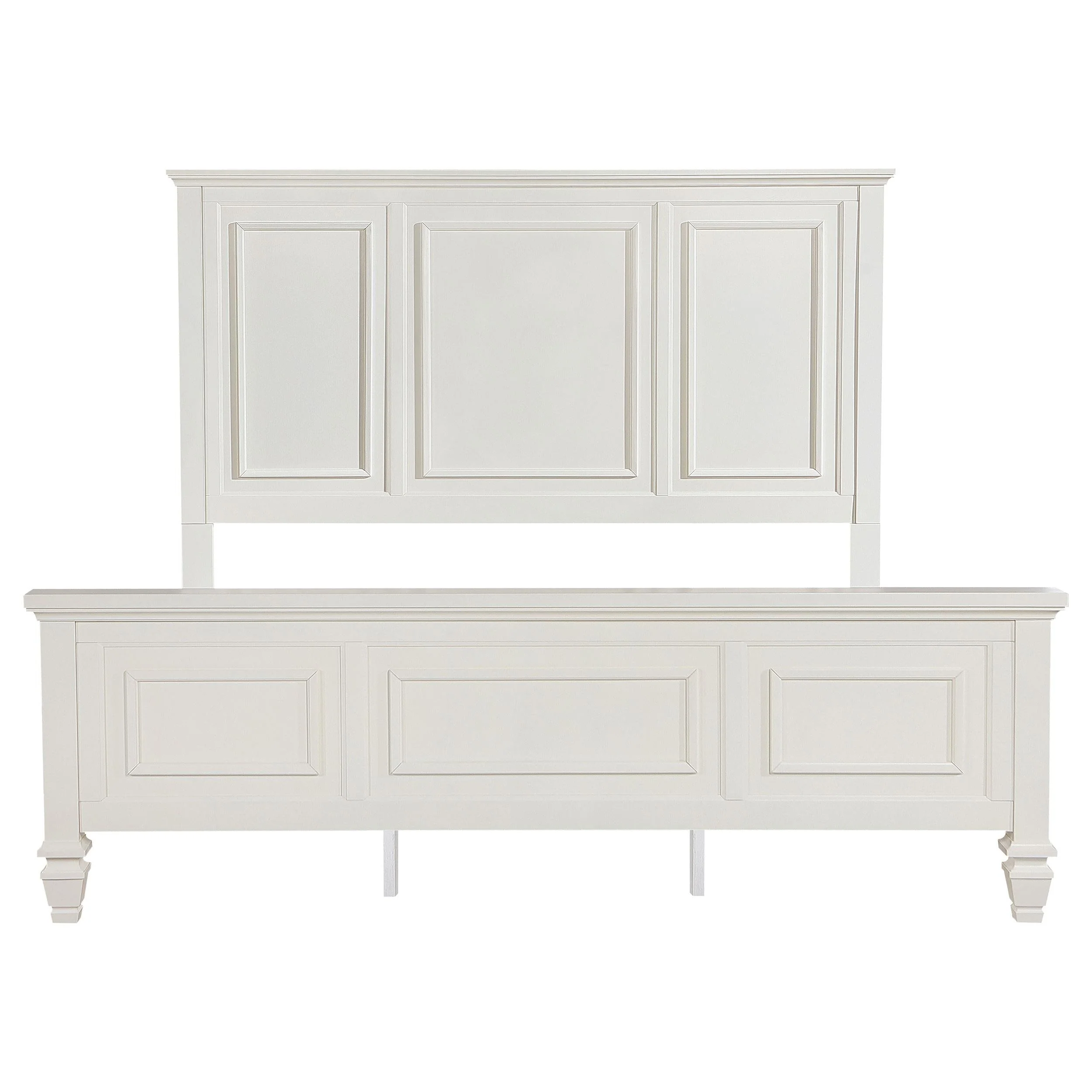 Sandy Beach Cream White California King Panel Bed - Image 3