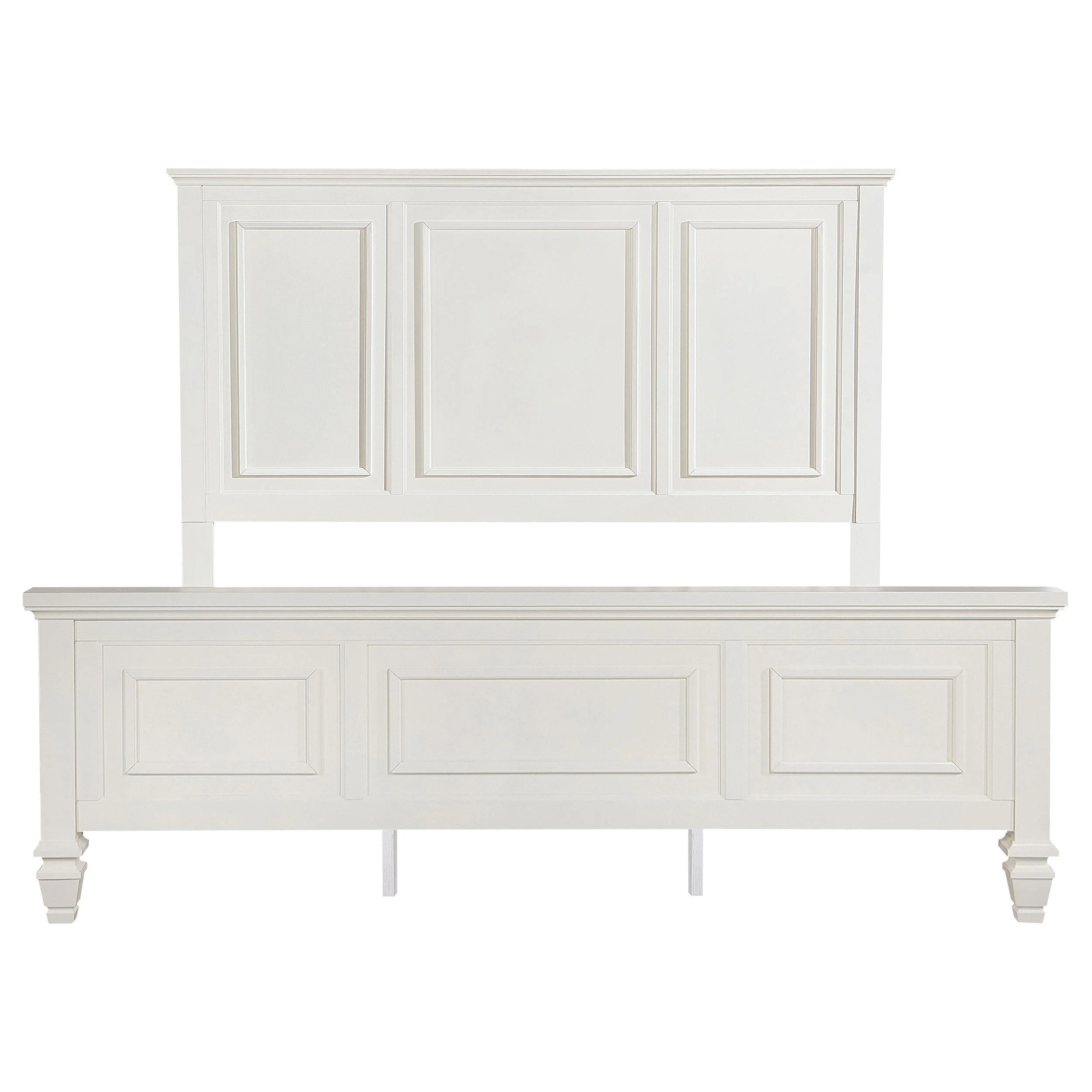Sandy Beach Cream White Eastern King Panel Bed - Image 4