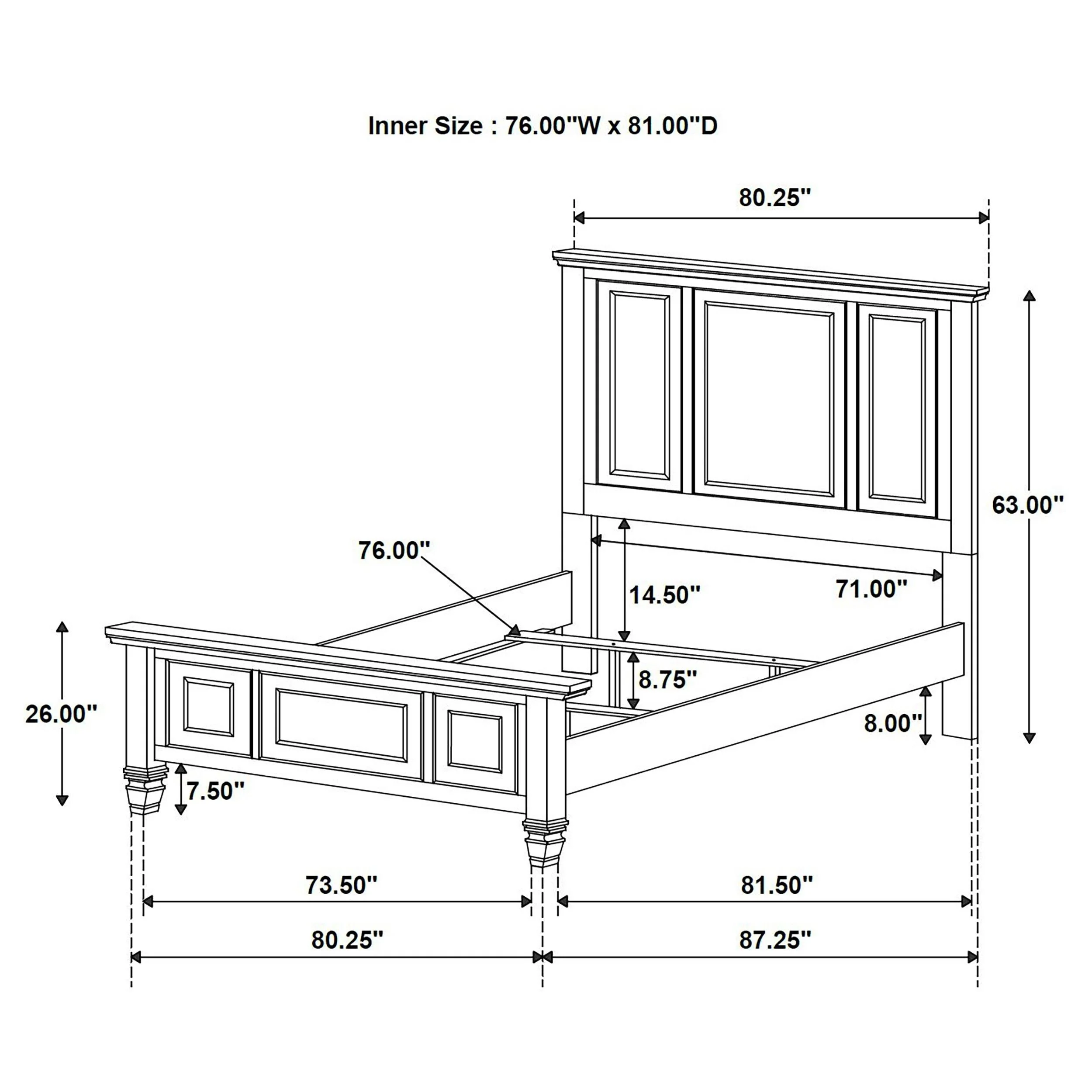 Sandy Beach Cream White Eastern King Panel Bed - Image 8