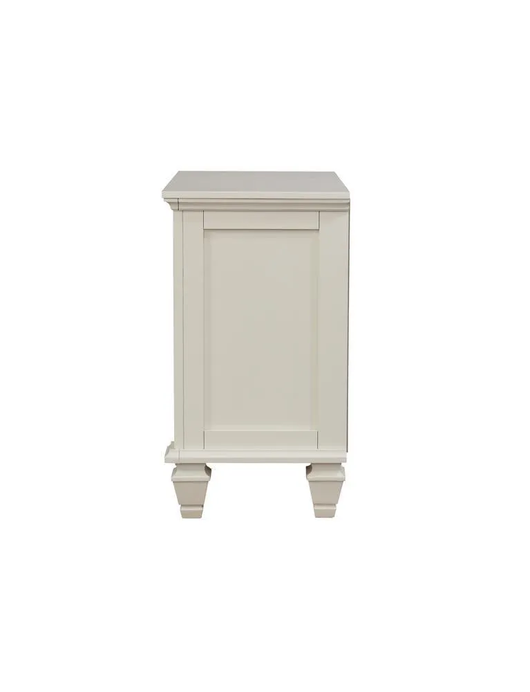 Sandy Beach White 3-Drawer Nightstand - Image 3
