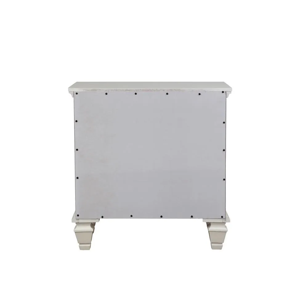 Sandy Beach White 3-Drawer Nightstand - Image 4