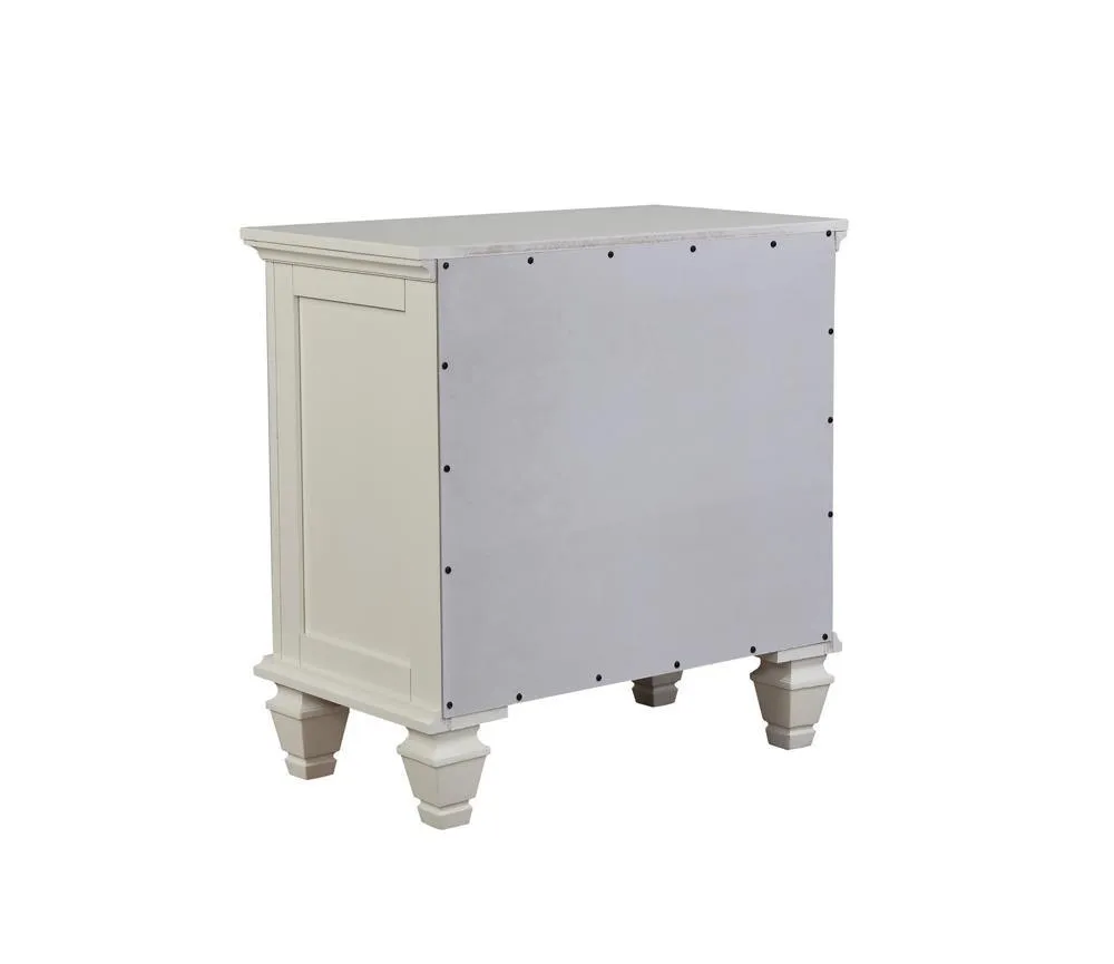 Sandy Beach White 3-Drawer Nightstand - Image 6