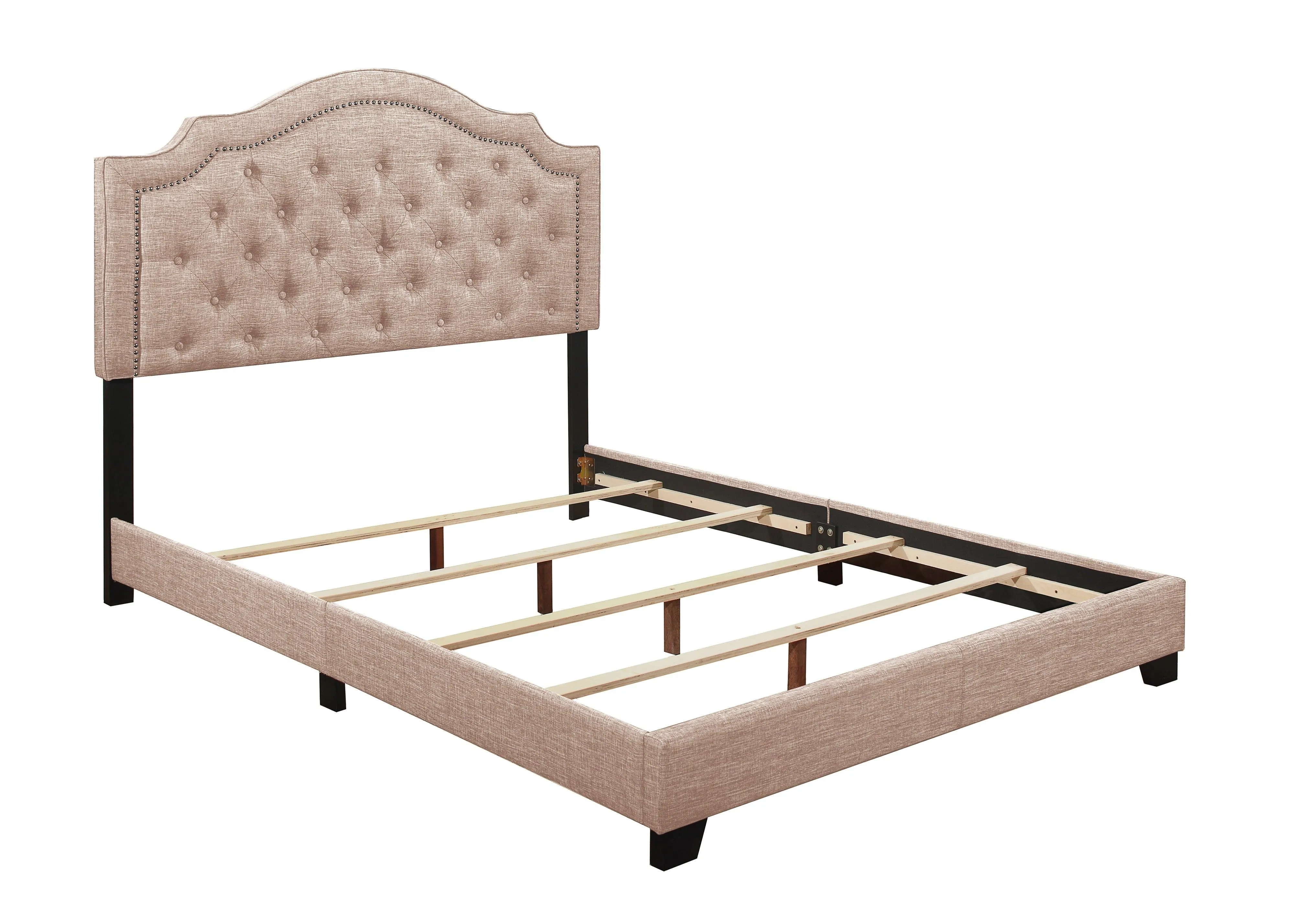 Sandy Beige Full Upholstered Bed - Image 3