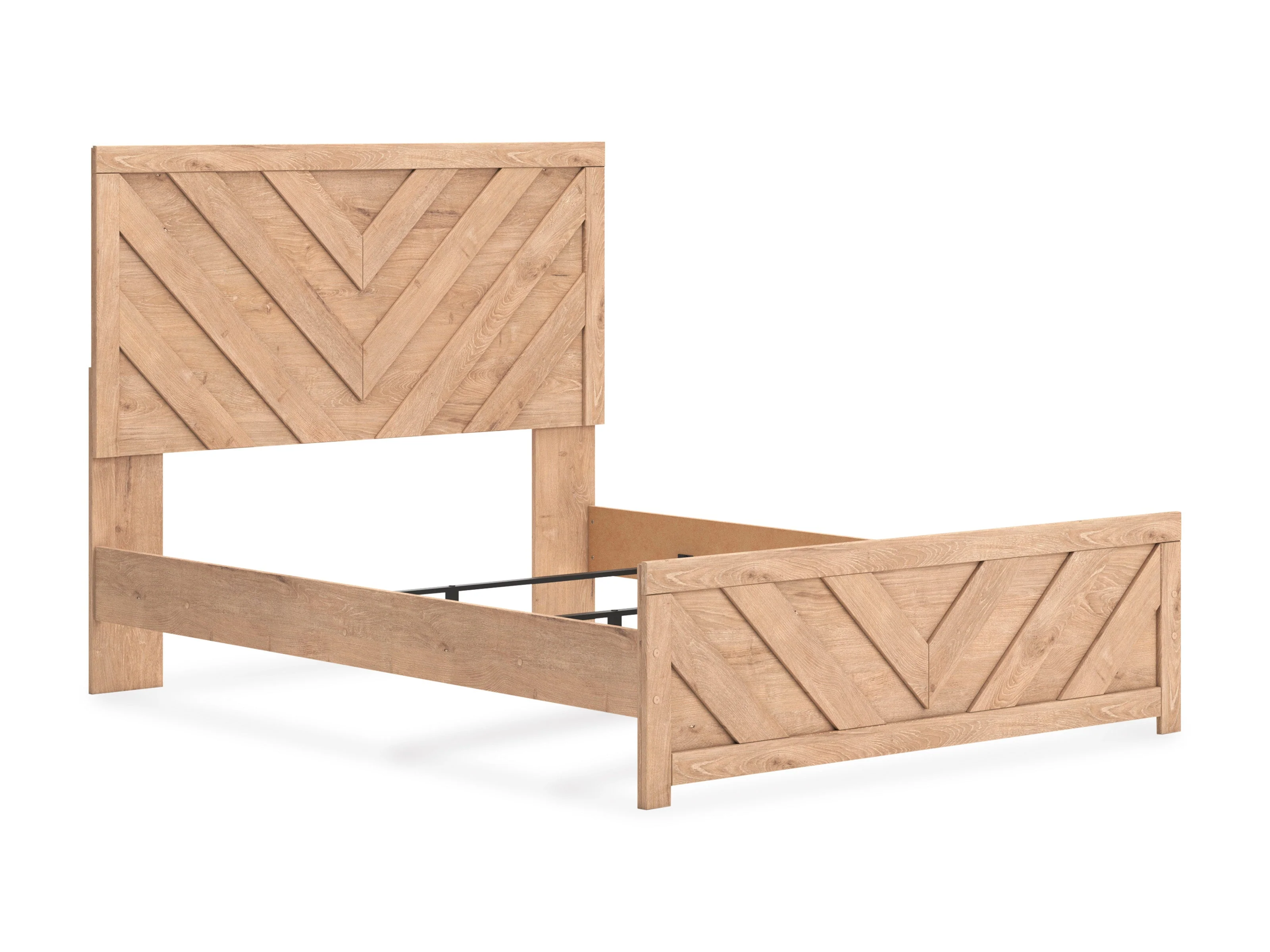 Sanginlane Tan Crossbuck Queen Panel Bed - Image 4