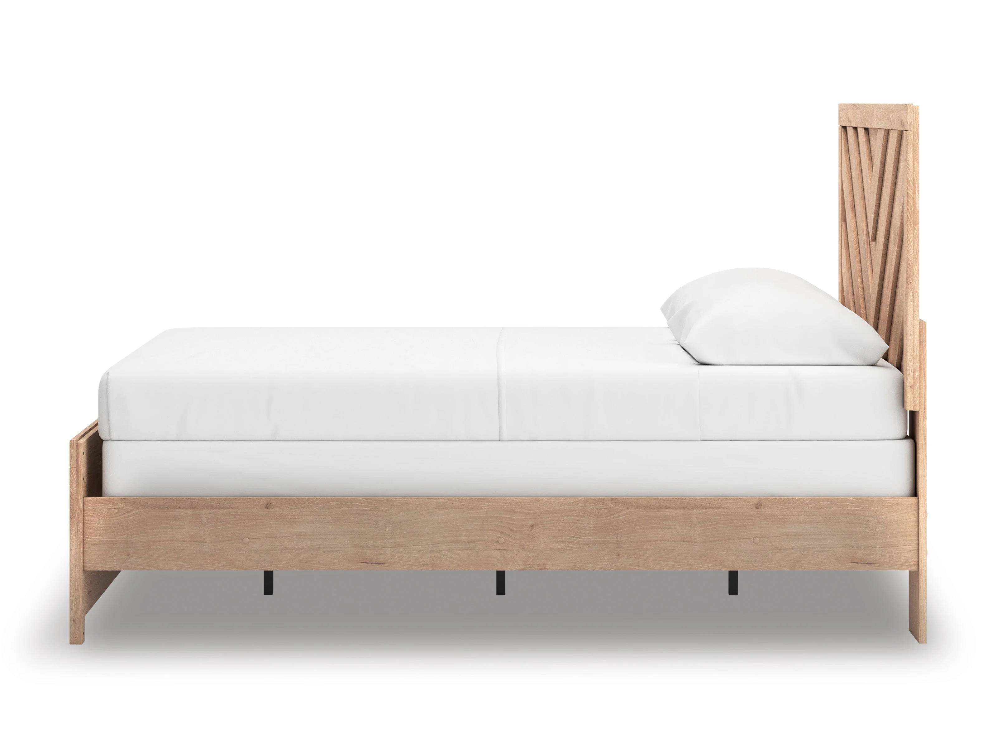 Sanginlane Tan Crossbuck Queen Panel Bed - Image 5
