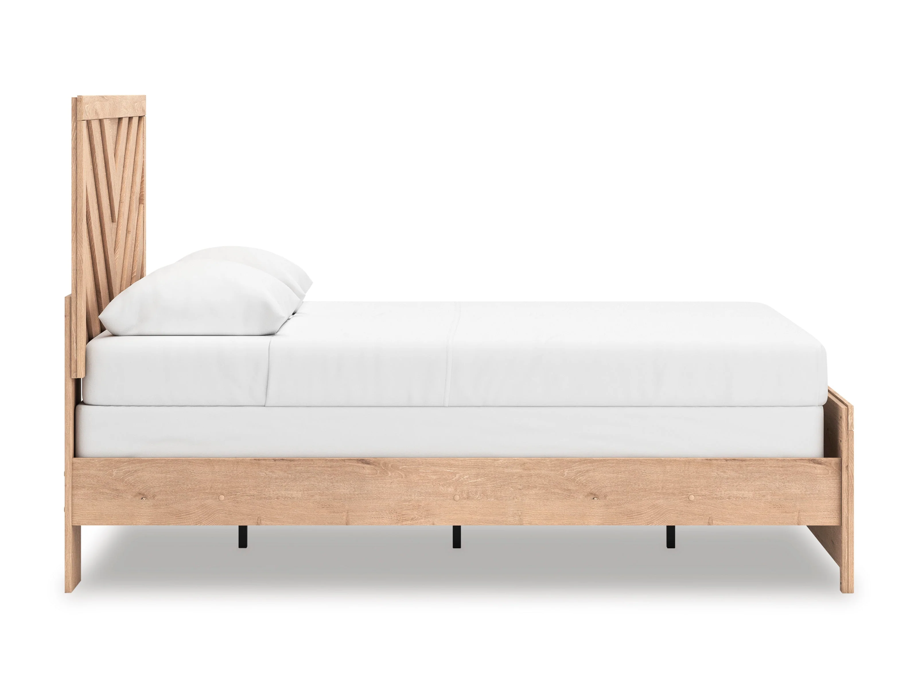Sanginlane Tan Crossbuck Queen Panel Bed - Image 6