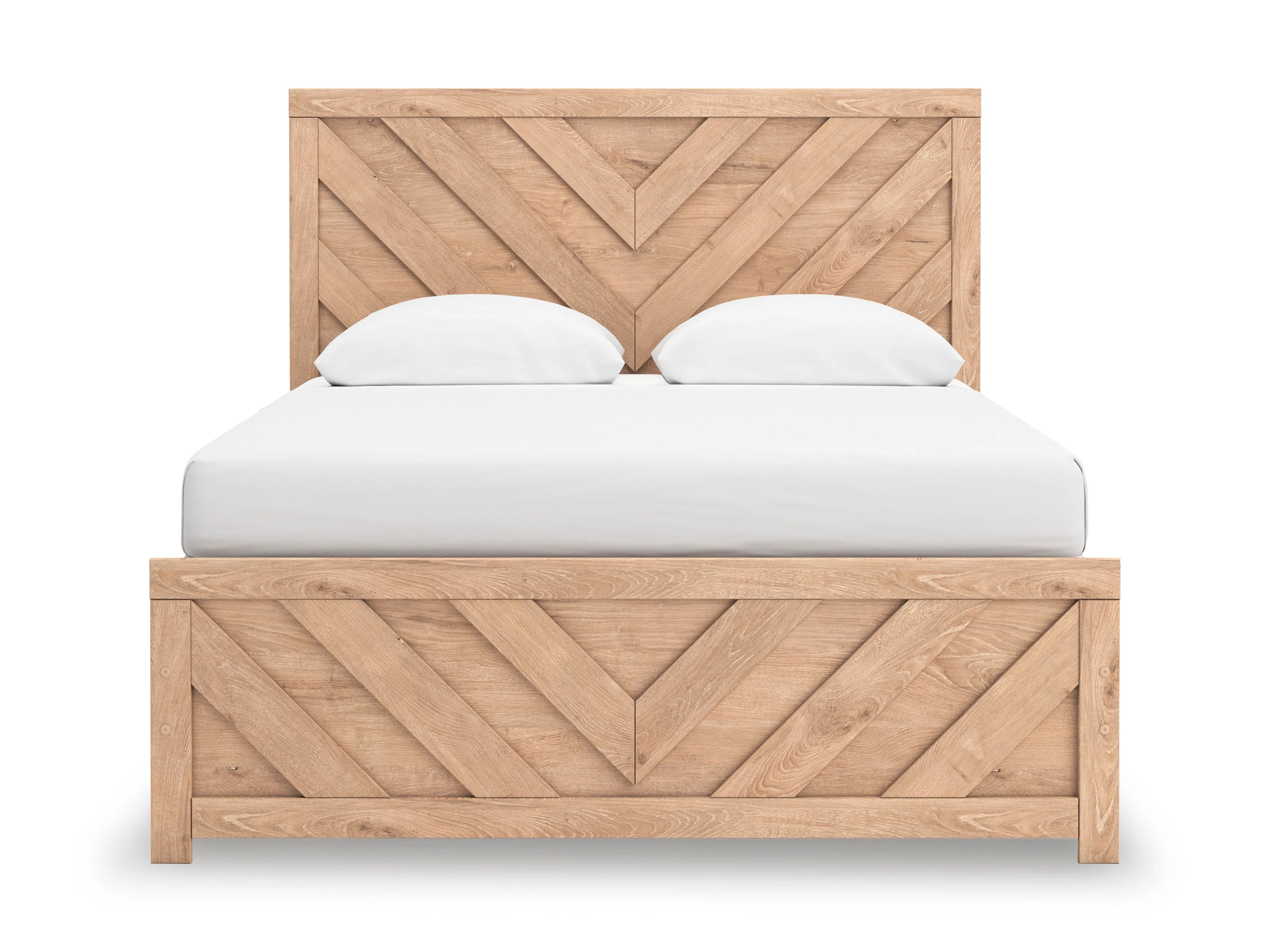 Sanginlane Tan Crossbuck Queen Panel Bed - Image 7