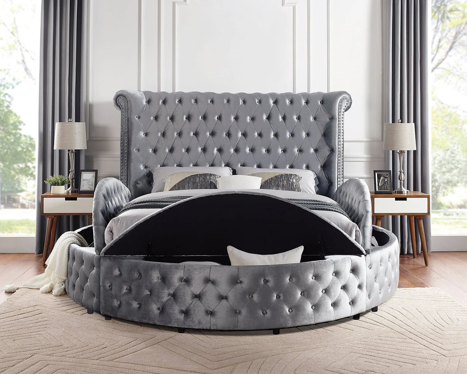 Sansom Gray 4-Piece Queen Bedroom Set - Image 2