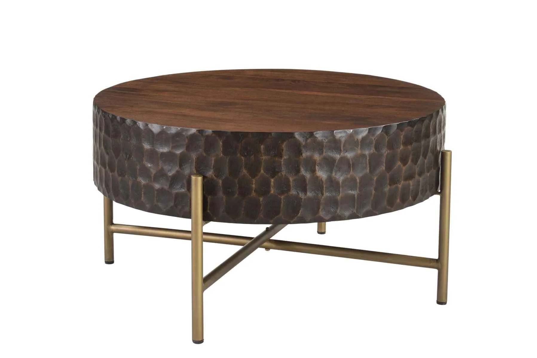 Santa Cruz 34" Round Coffee Table in Two Tone