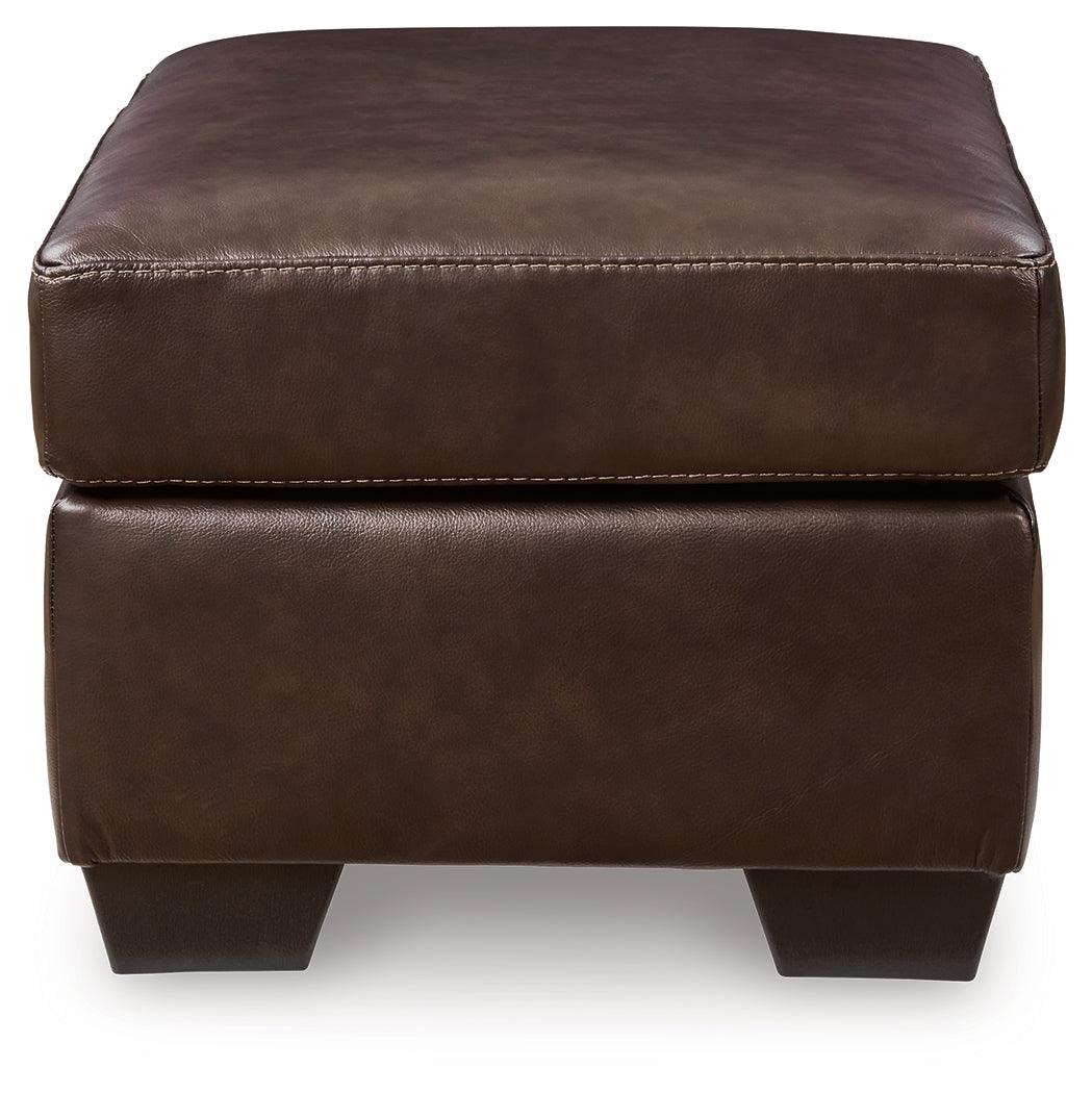 Santorine Dark Brown Leather Ottoman - Image 3