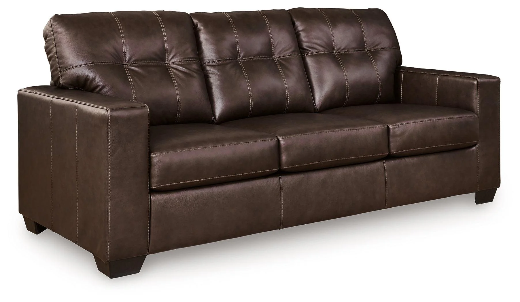 Santorine Dark Brown Leather Queen Sofa Sleeper - Image 2