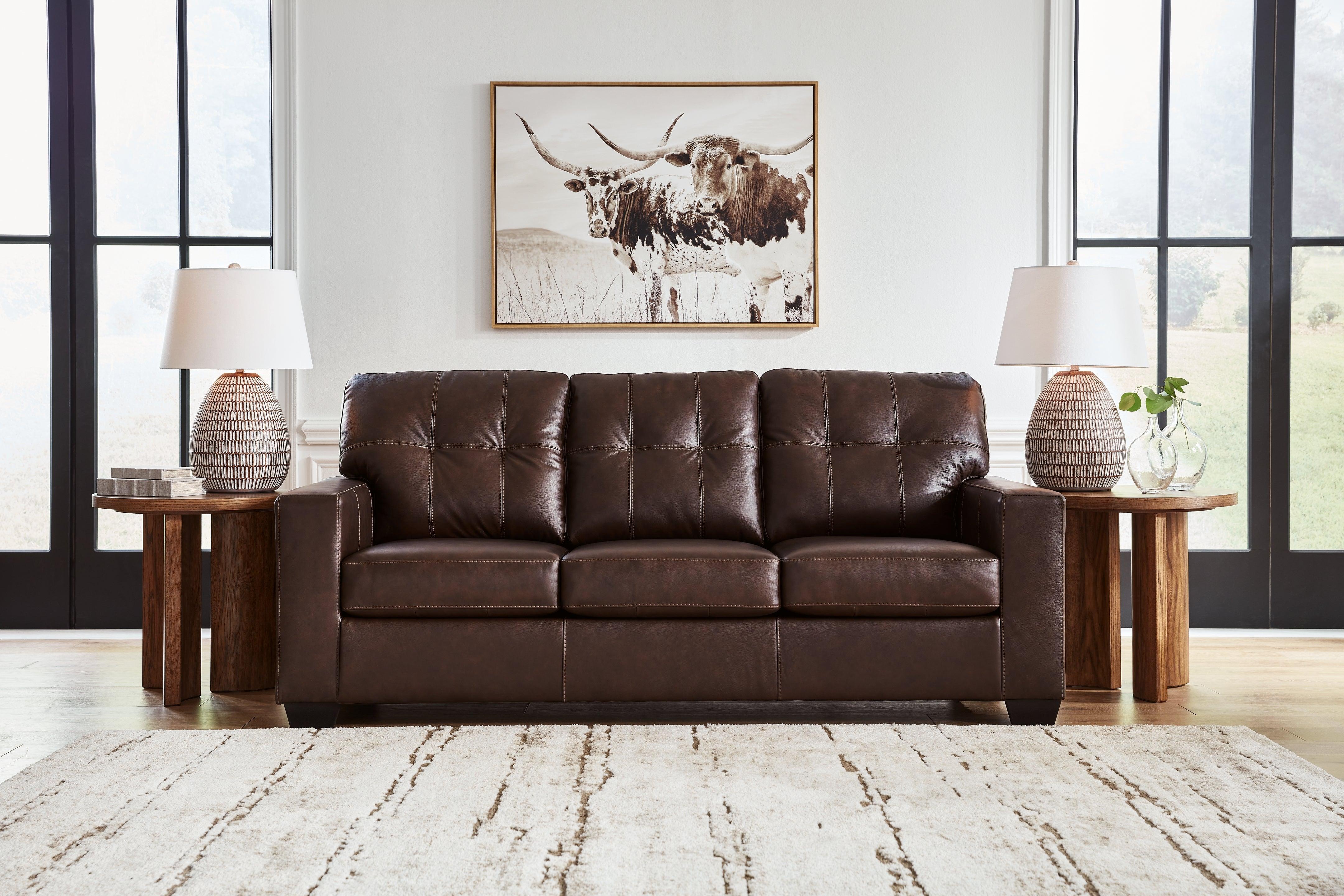 Santorine Dark Brown Leather Sofa