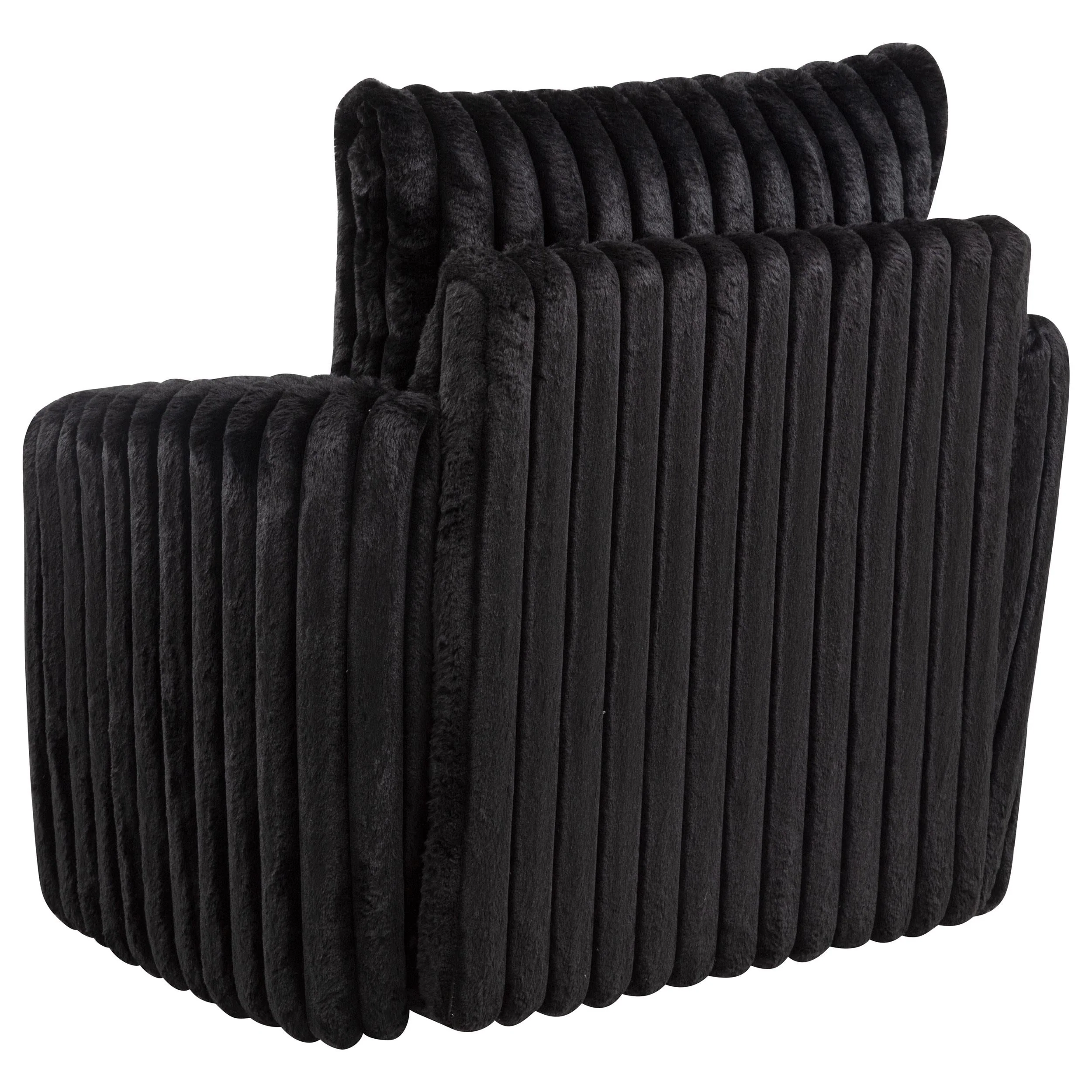 Sarco Black Corduroy Upholstered Swivel Accent Arm Chair - Image 4