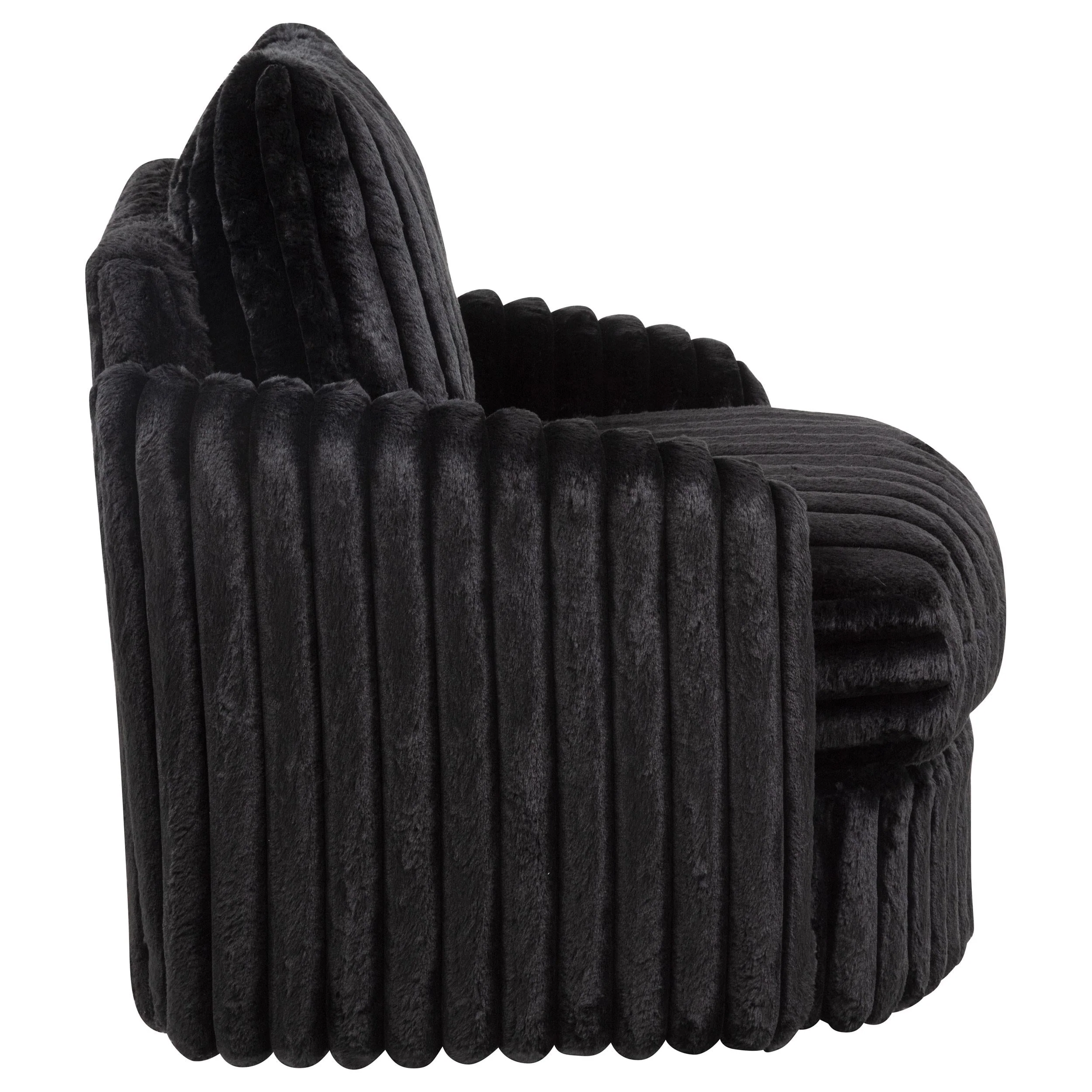 Sarco Black Corduroy Upholstered Swivel Accent Arm Chair - Image 6