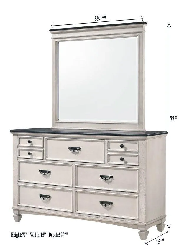 Sawyer Antique White and Brown Panel Bedroom Set - Image 11