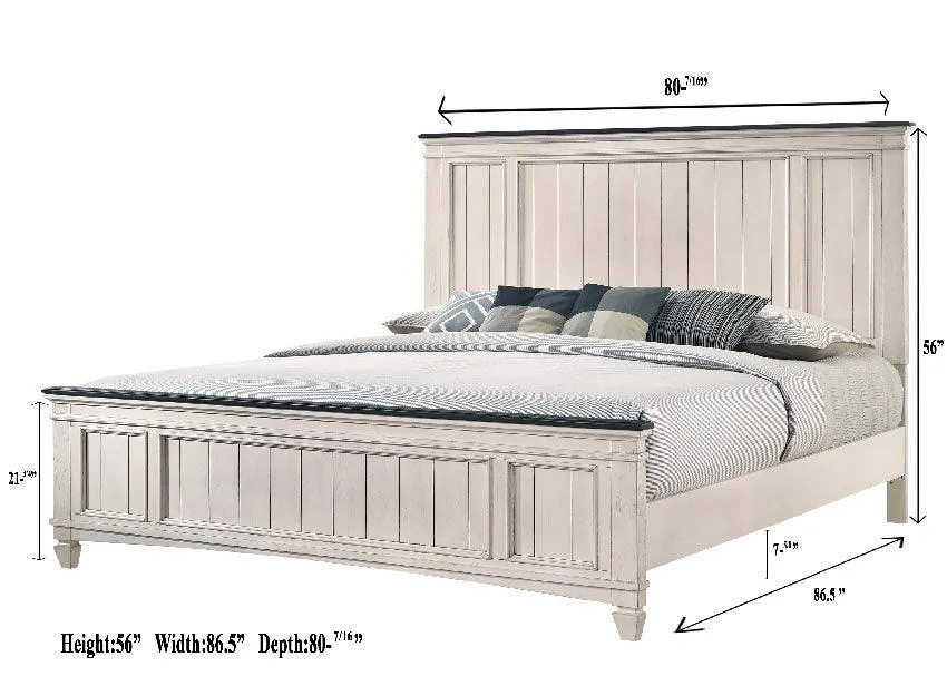 Sawyer Antique White and Brown Panel Bedroom Set - Image 18