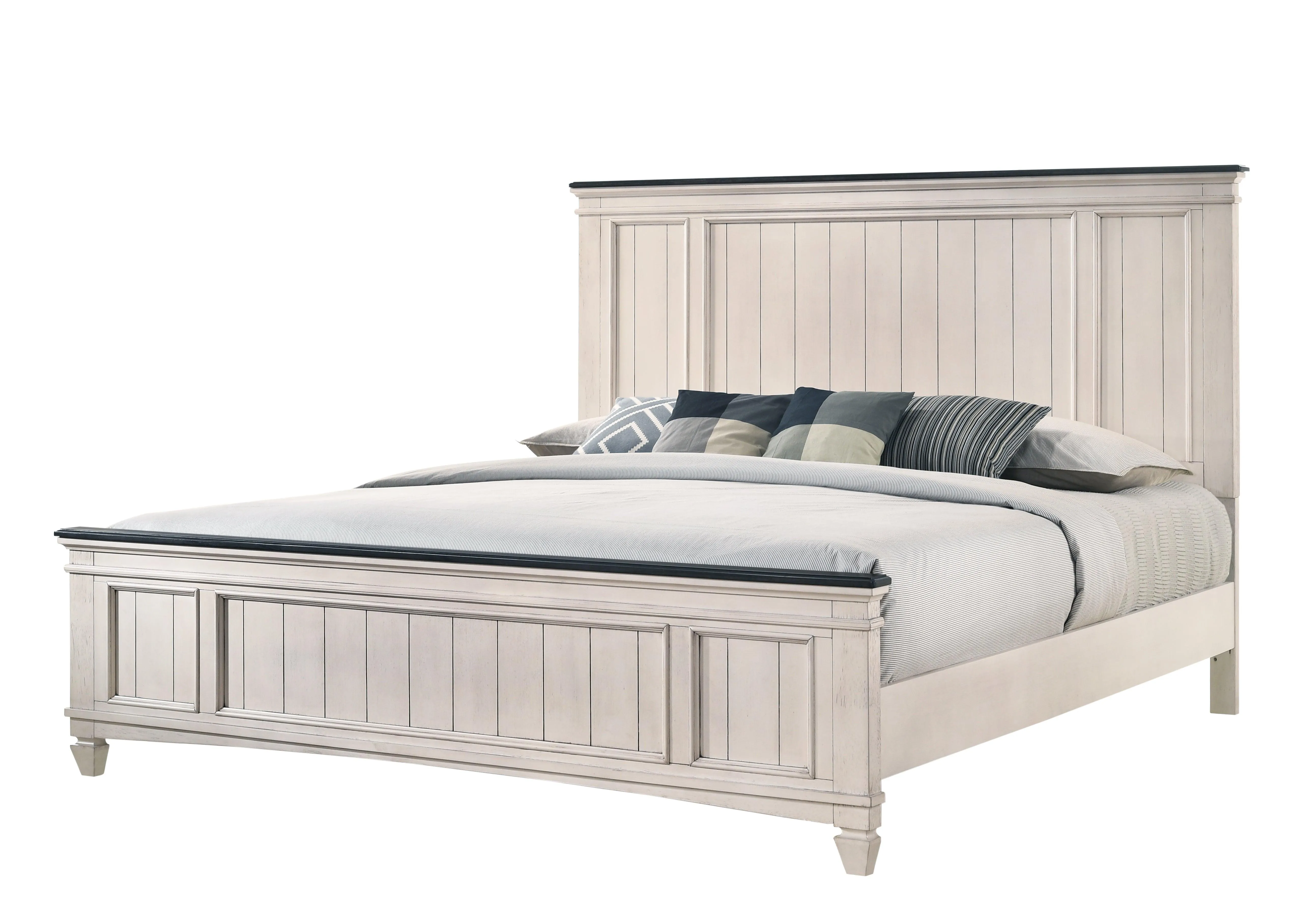 Sawyer Antique White and Brown Panel Bedroom Set - Image 2