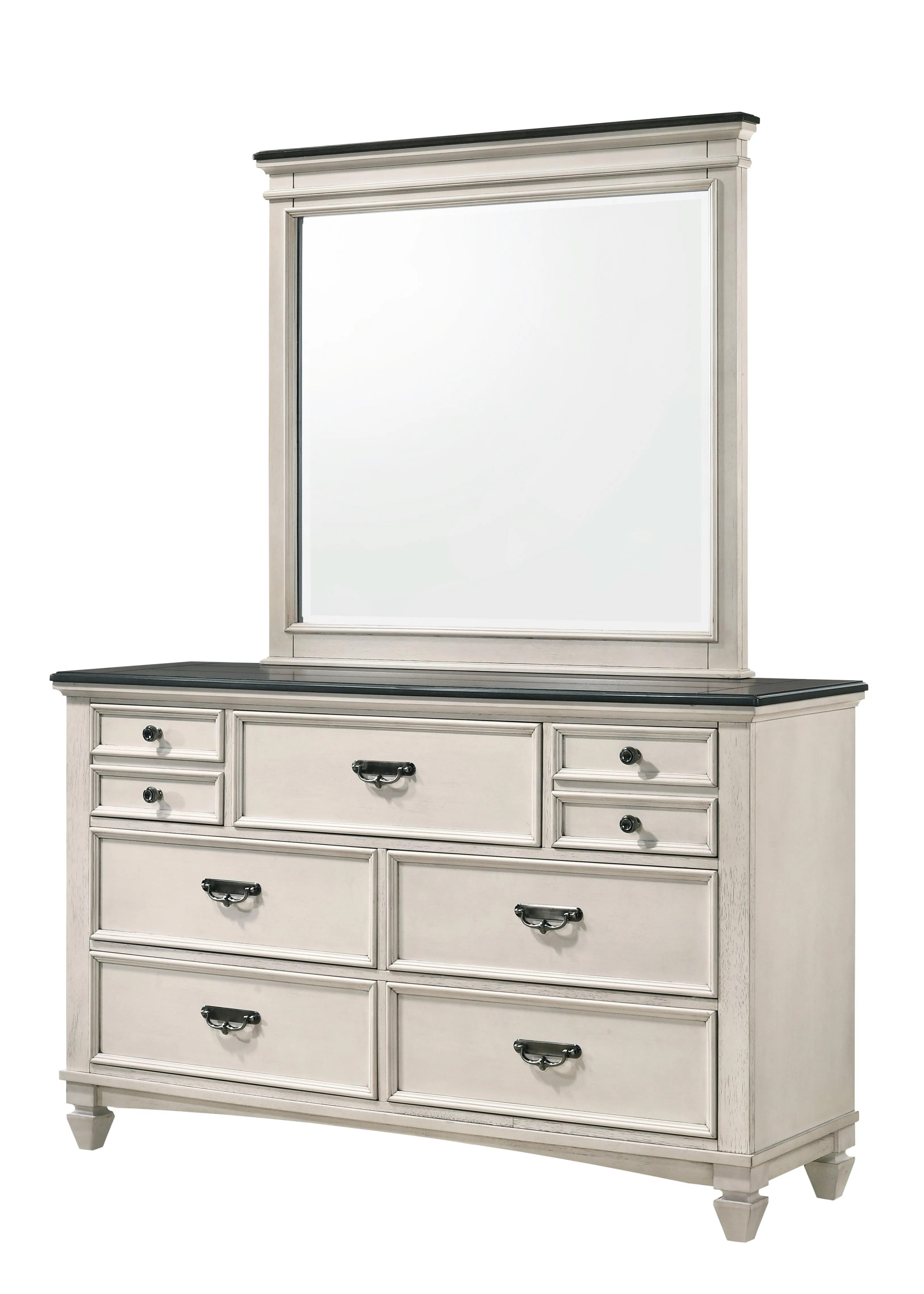 Sawyer Antique White and Brown Panel Bedroom Set - Image 3