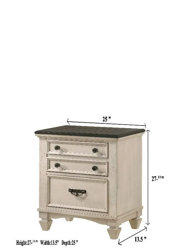 Sawyer Antique White and Brown Panel Bedroom Set - Image 6