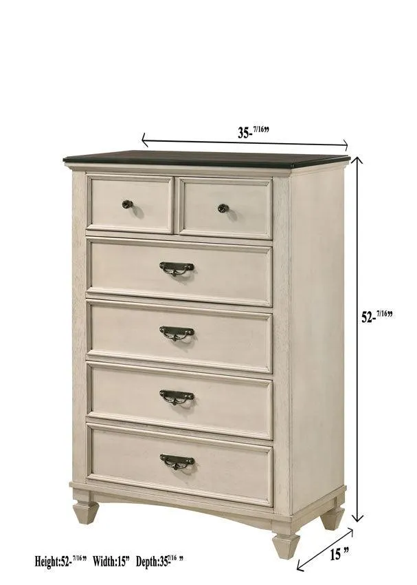 Sawyer Antique White and Brown Panel Bedroom Set - Image 7