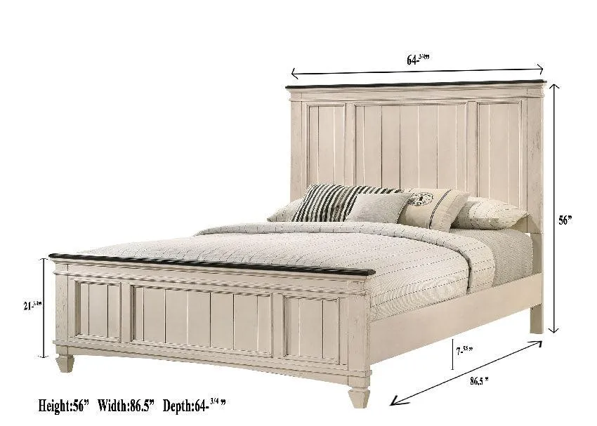Sawyer Antique White and Brown Panel Bedroom Set - Image 8