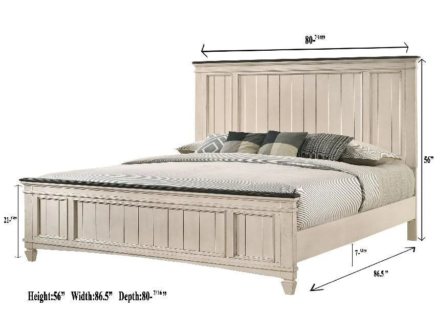 Sawyer Antique White and Brown Panel Bedroom Set - Image 9