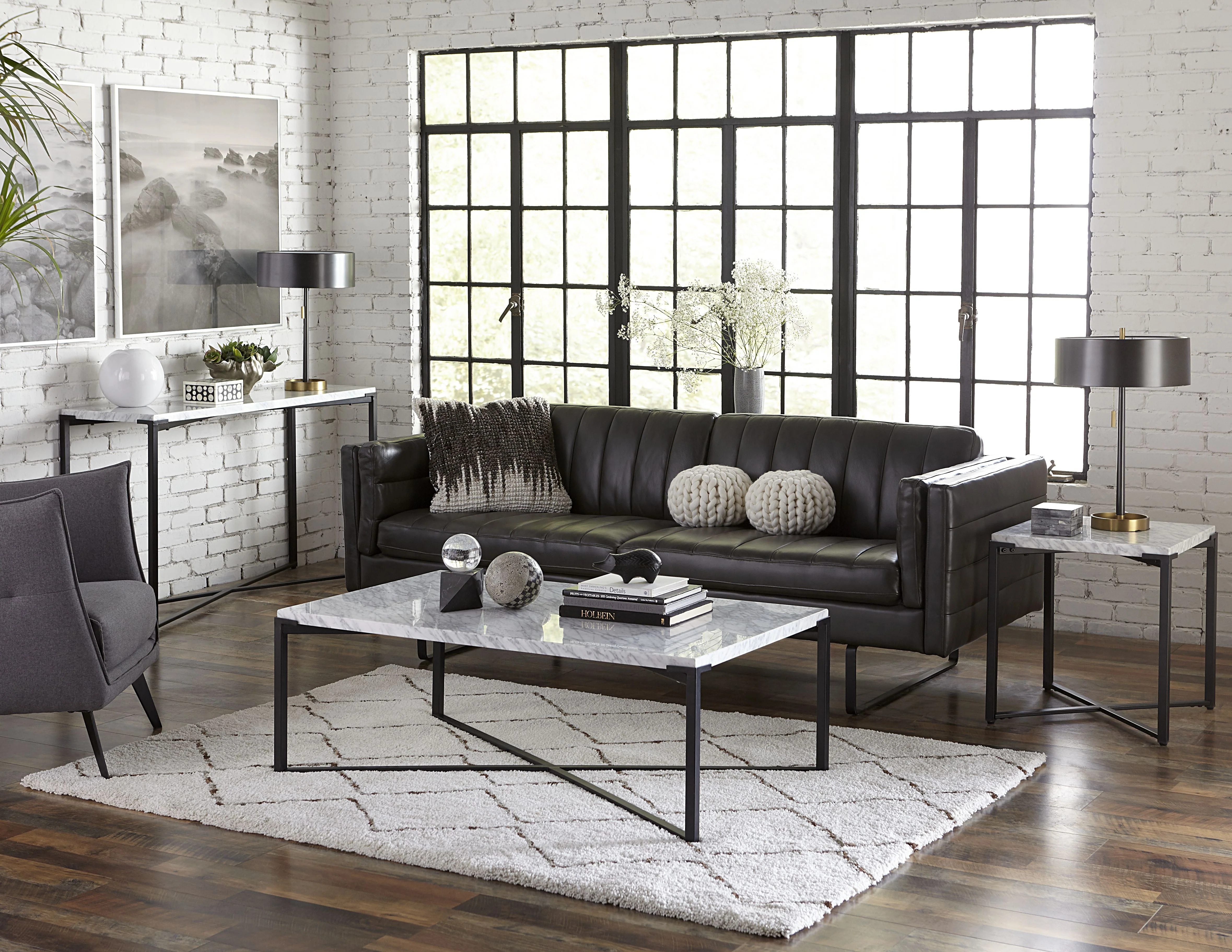 Saxon End Table in Matte Black - Image 2
