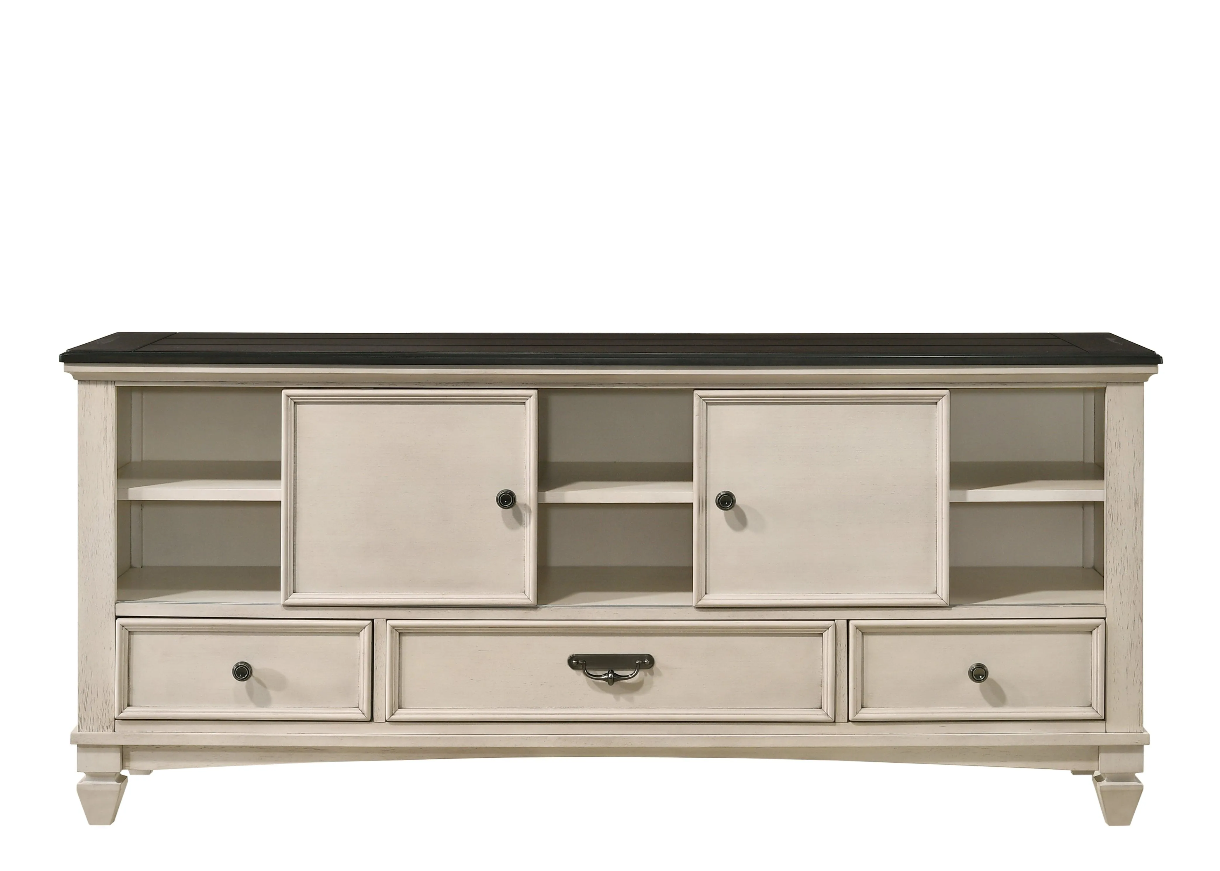 Saywer Antique 68" White and Brown TV Stand - Image 3