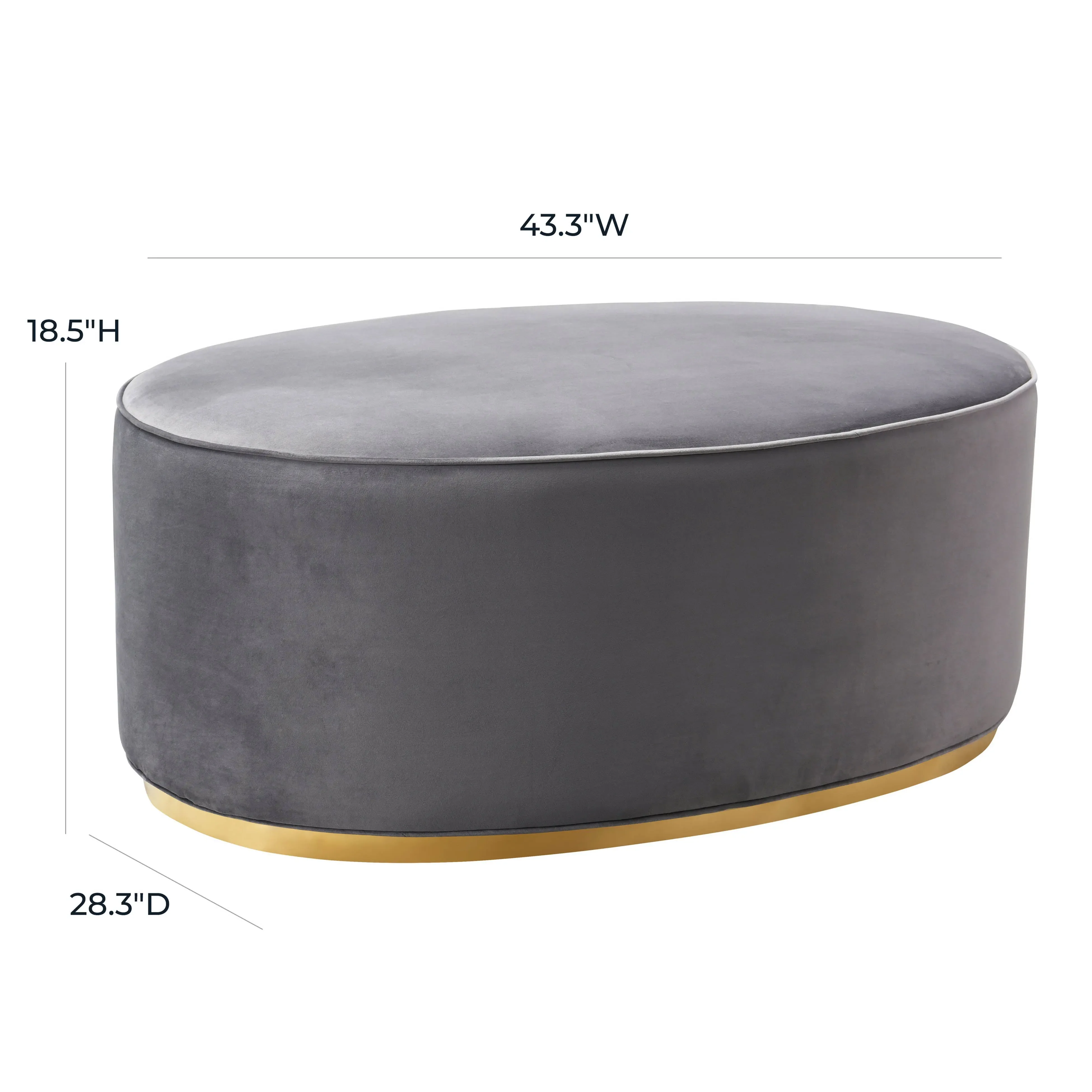 Scarlett Velvet Oval Ottoman - Image 4