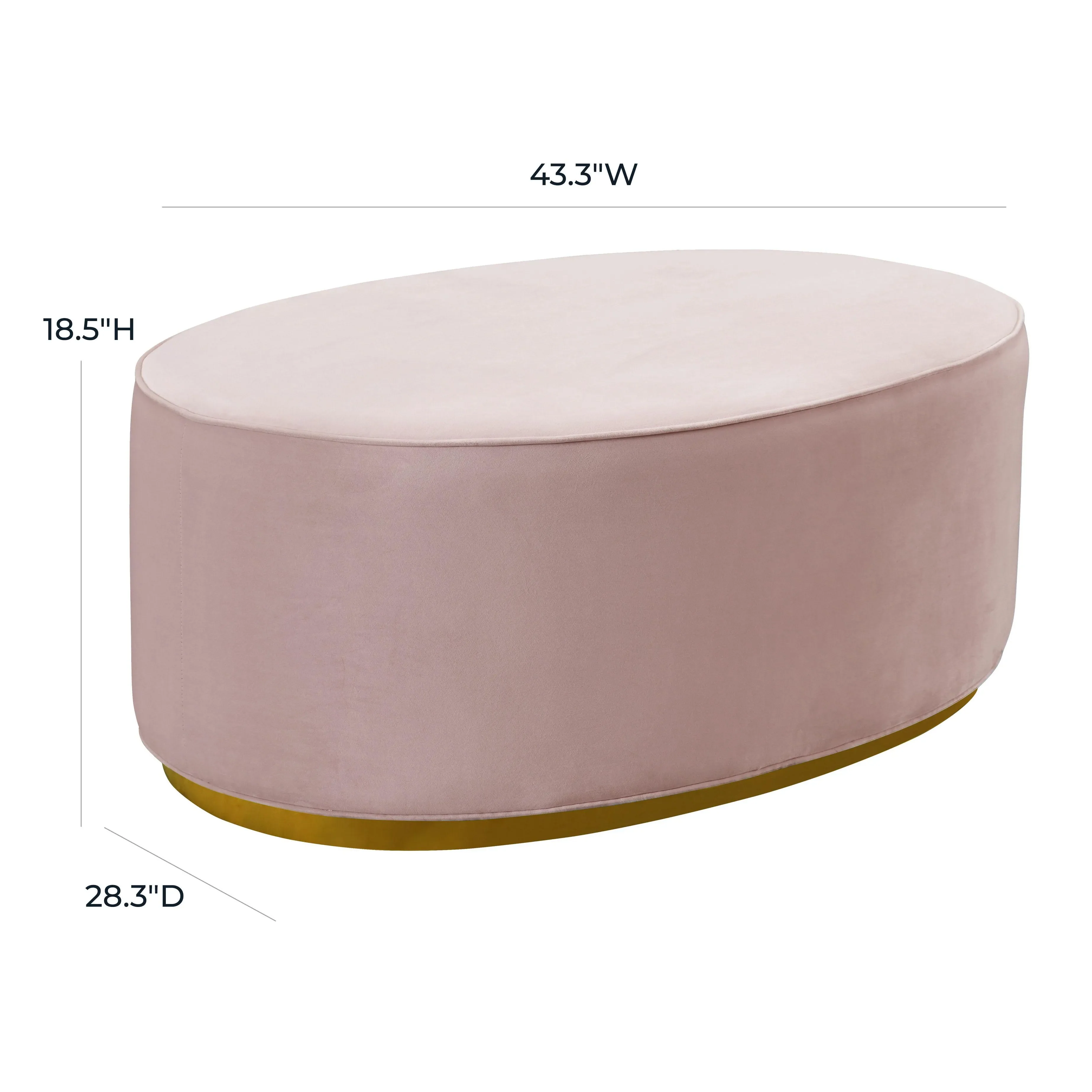 Scarlett Velvet Oval Ottoman - Image 8
