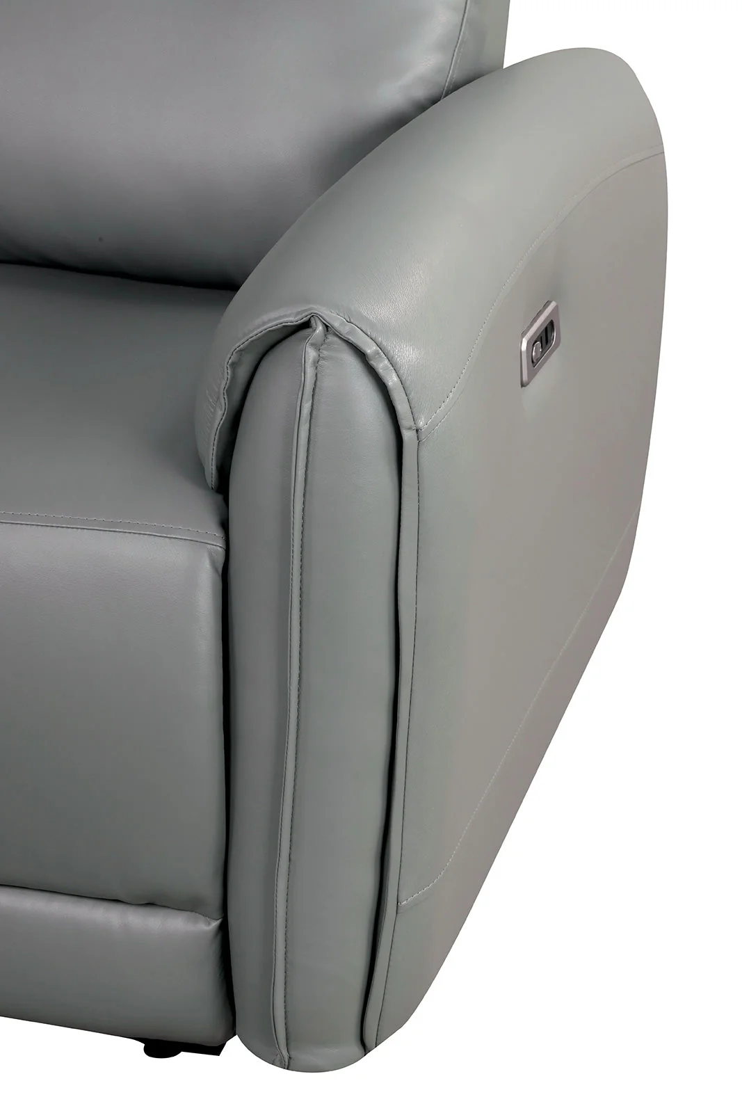 Schlieren Gray Leatherette Reclining Living Room Set - Image 2