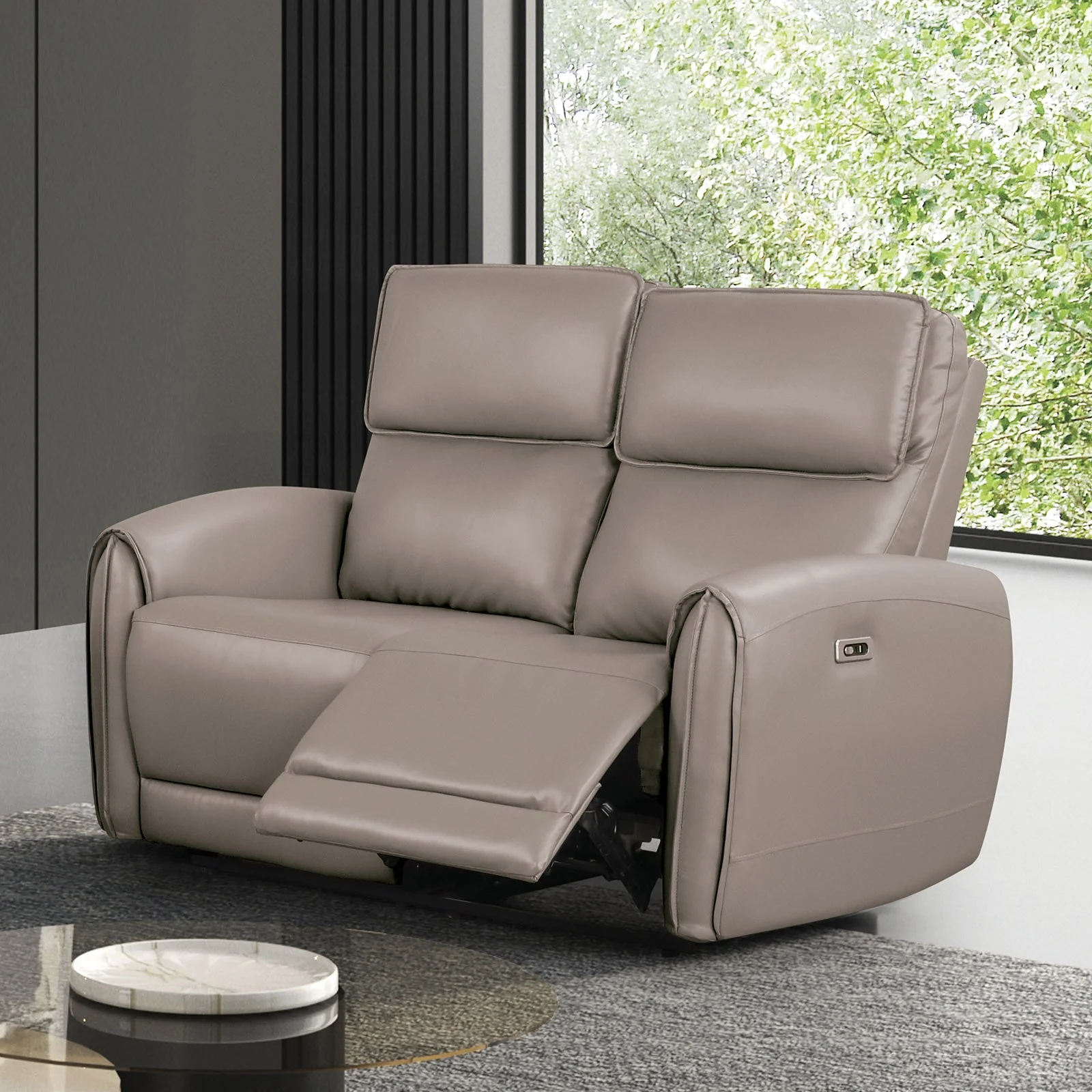 Schlieren Light Brown Leatherette  Reclining Living Room Set - Image 2