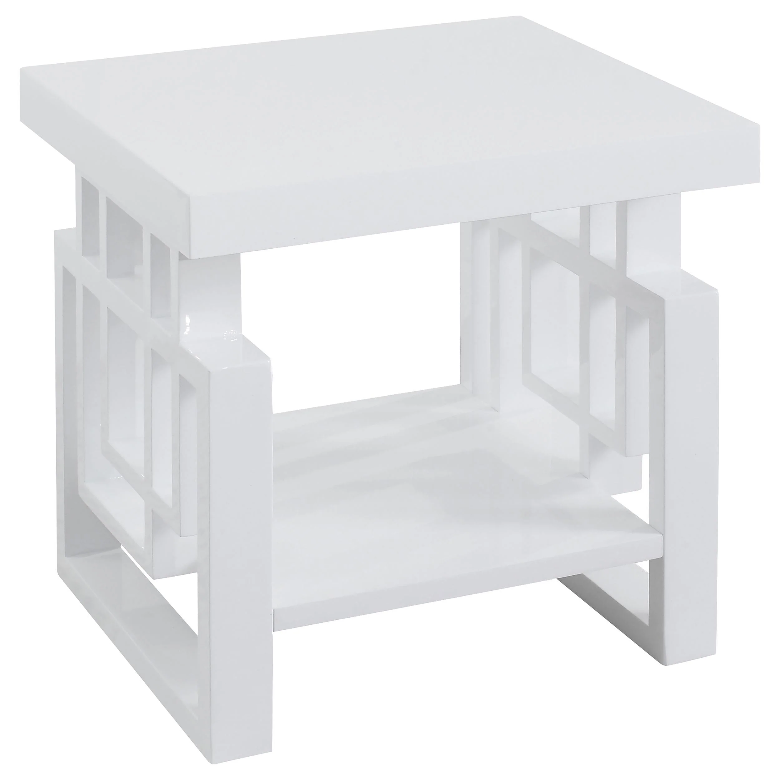Schmitt White 2-Piece High Gloss Coffee and End Table Set - Image 5