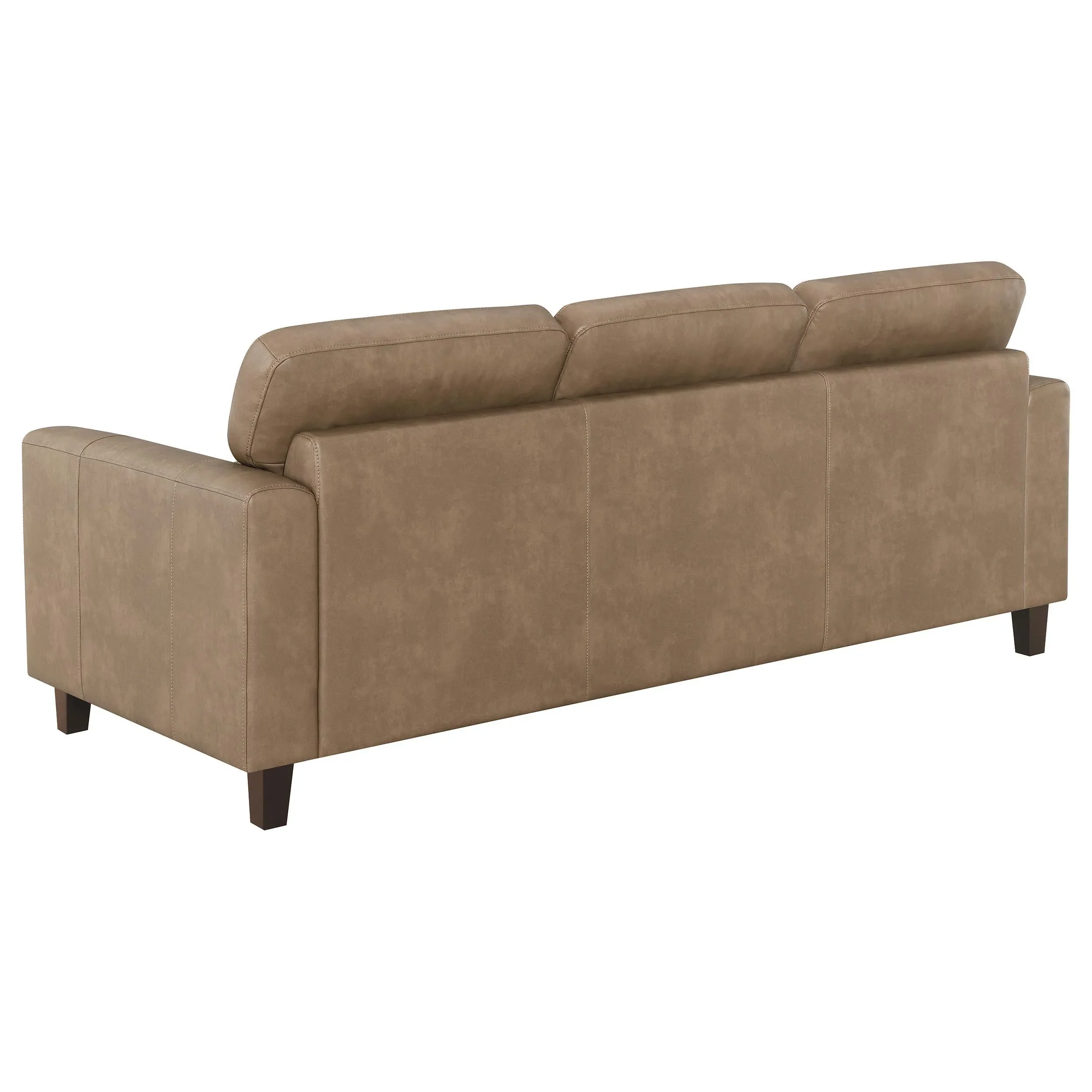 Scotland 3-piece Faux Leather Upholstered Sofa Set Brown - Image 5
