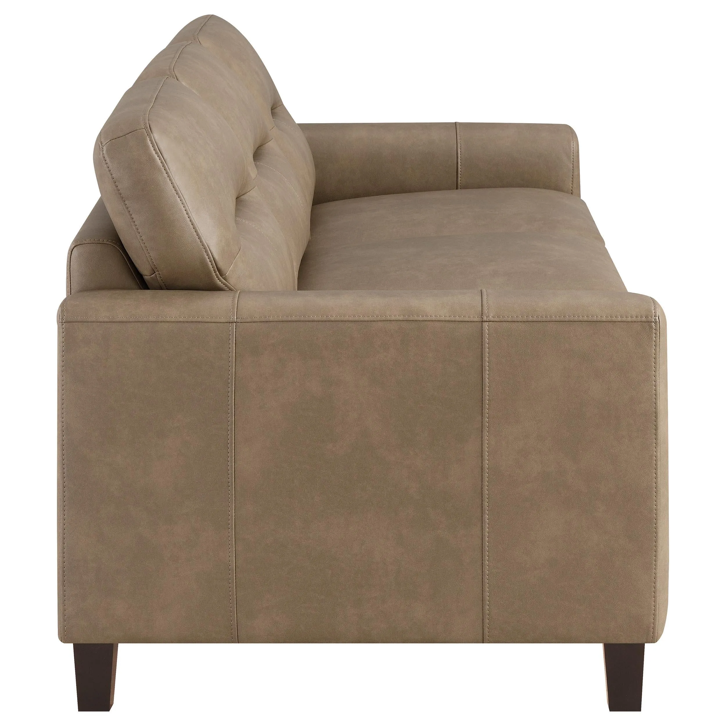 Scotland 3-piece Faux Leather Upholstered Sofa Set Brown - Image 6