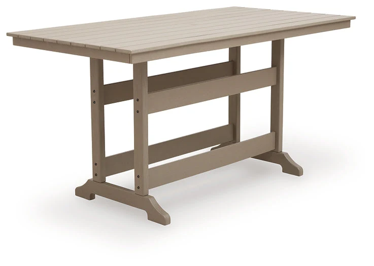 Seacliff Beach Medium Brown Counter Height Table W/Umb OPT