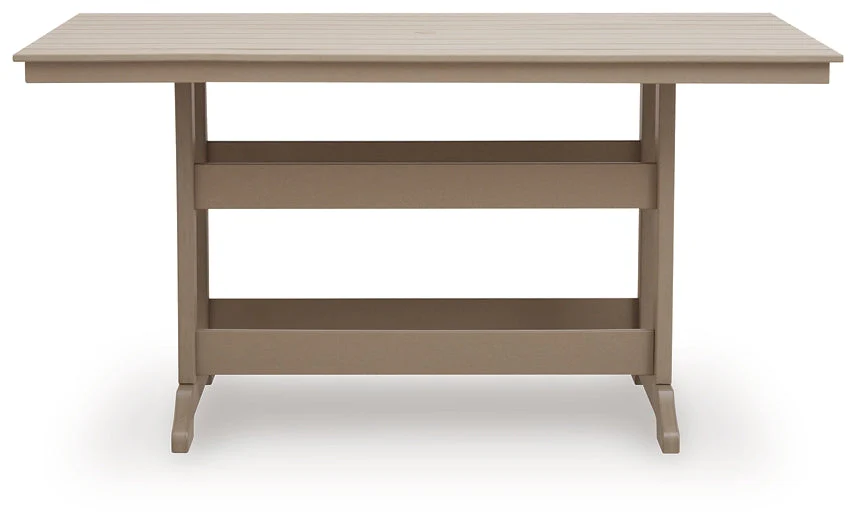 Seacliff Beach Medium Brown Counter Height Table W/Umb OPT - Image 3