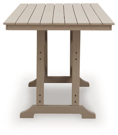 Seacliff Beach Medium Brown Counter Height Table W/Umb OPT - Image 5