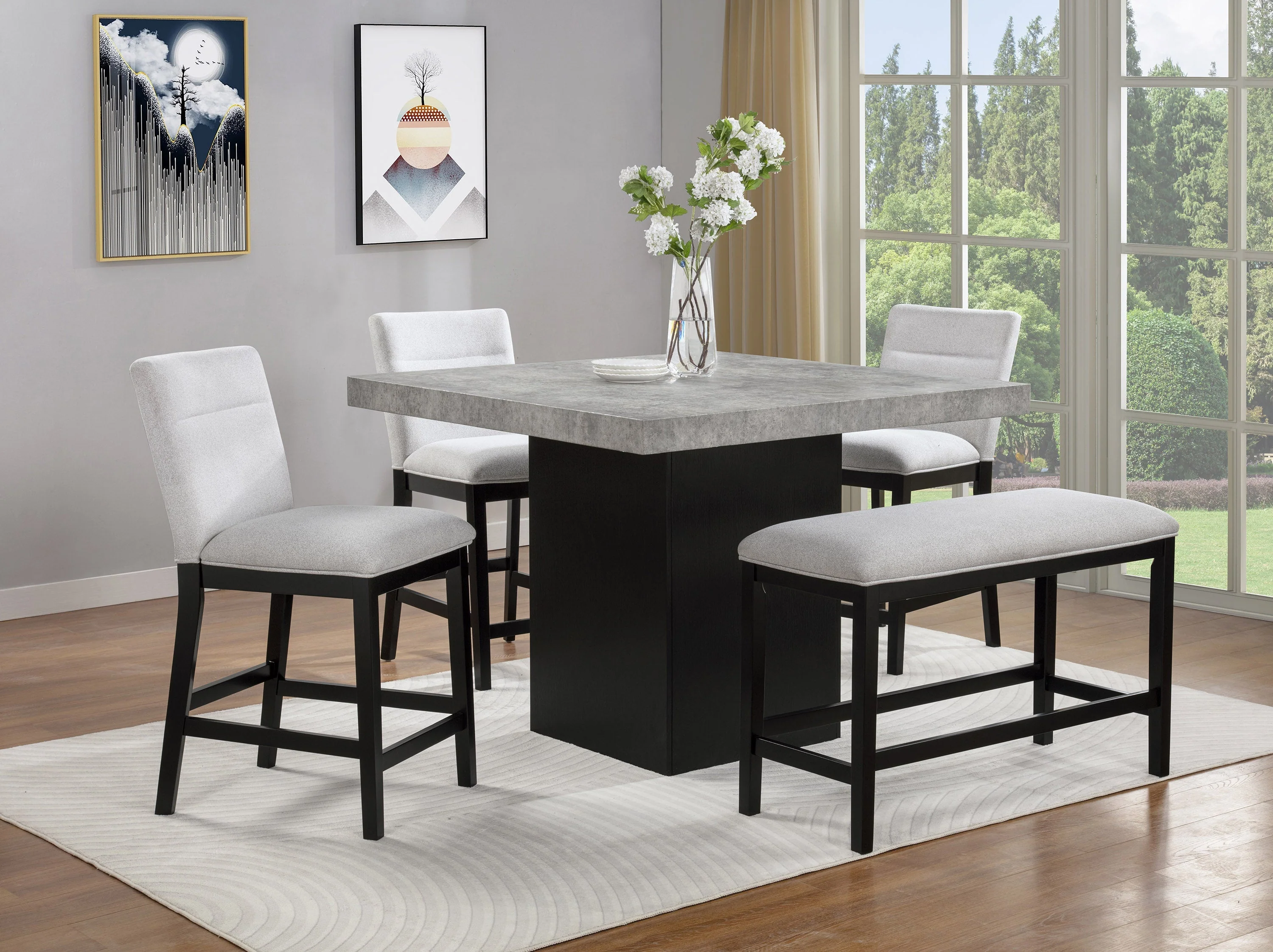 Sebastian Black/Gray Counter Height Dining Table - Image 3