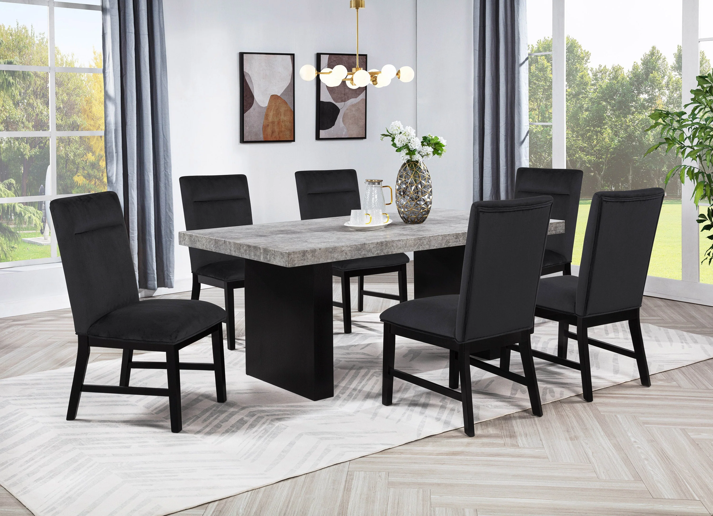 Sebastian Black/Gray Dining Set - Image 2