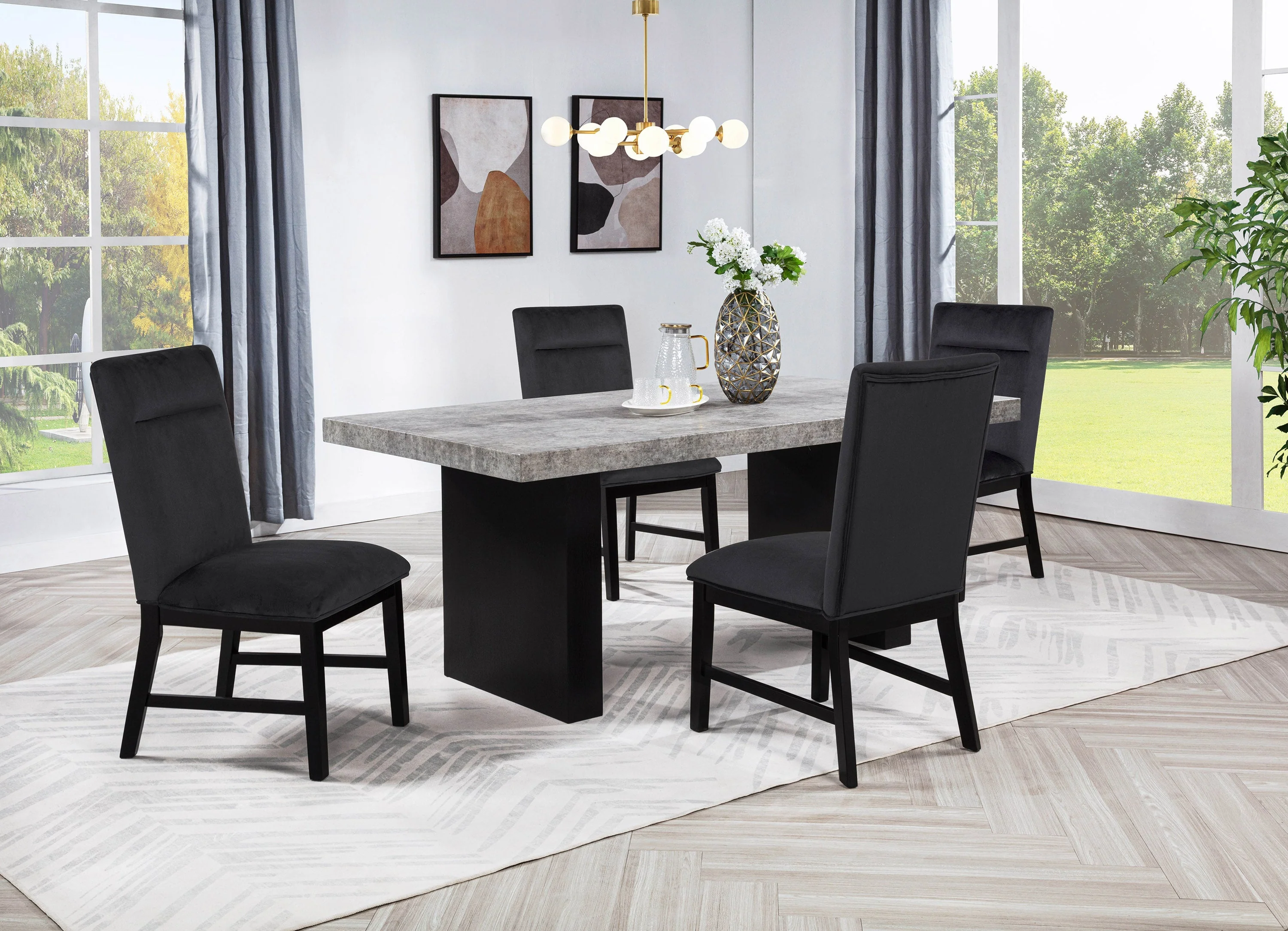 Sebastian Black/Gray Dining Set - Image 3