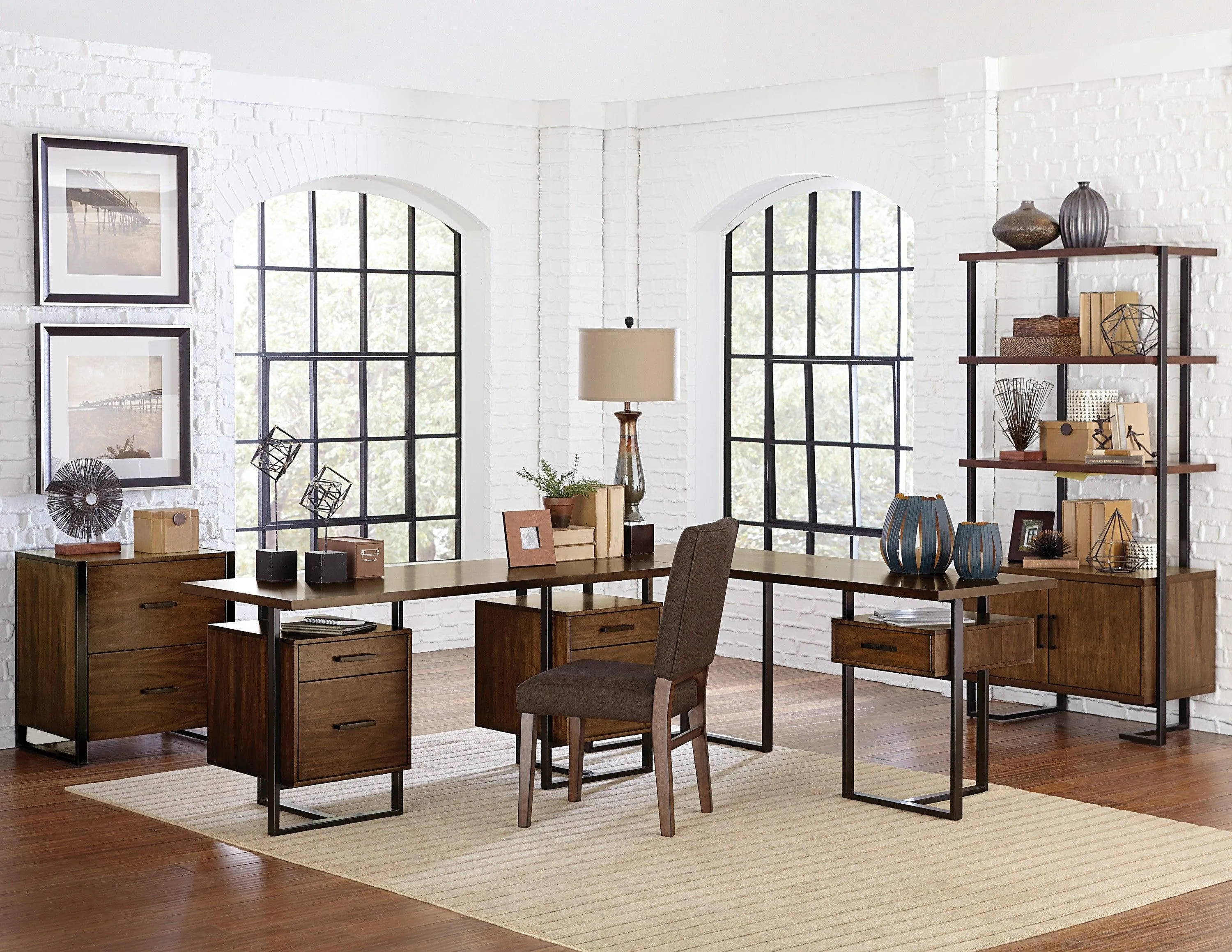 Sedley Walnut/Rustic Black File Cabinet - Image 2