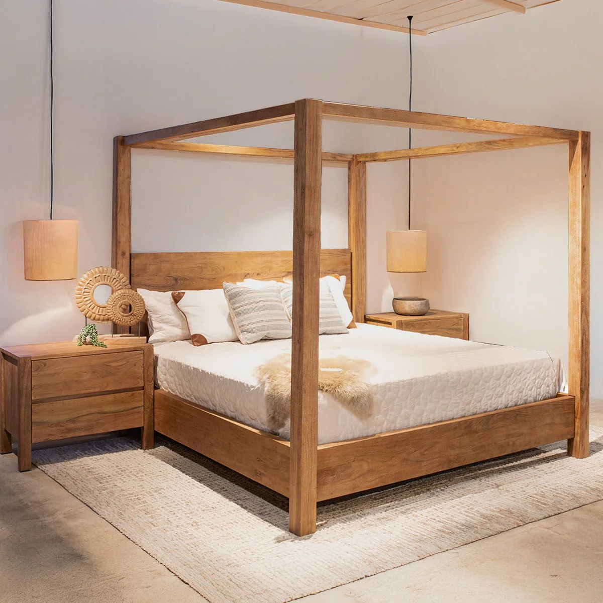 Sedona Canopy King Bed in Brushed Acacia - Image 3