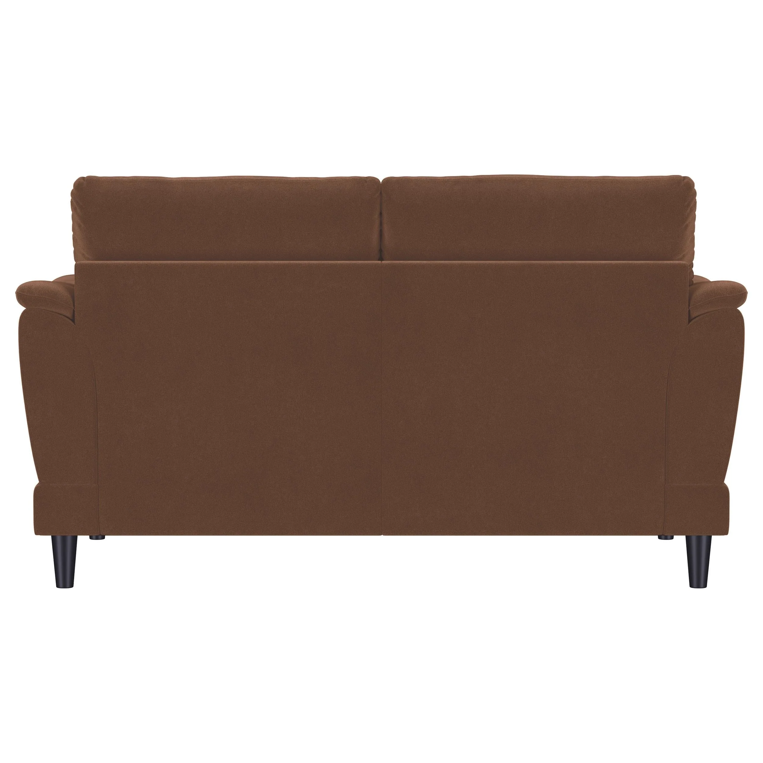 Selma Rust Velvet Crescent Arm Loveseat - Image 6